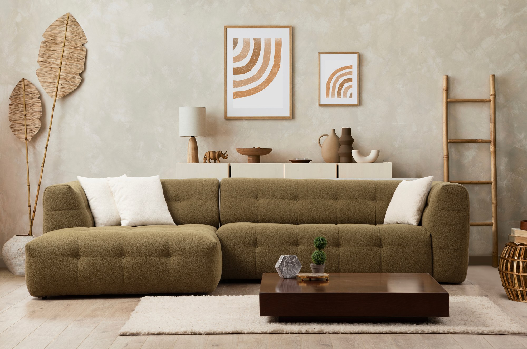 Cady Sofa chaise longue left Khaki