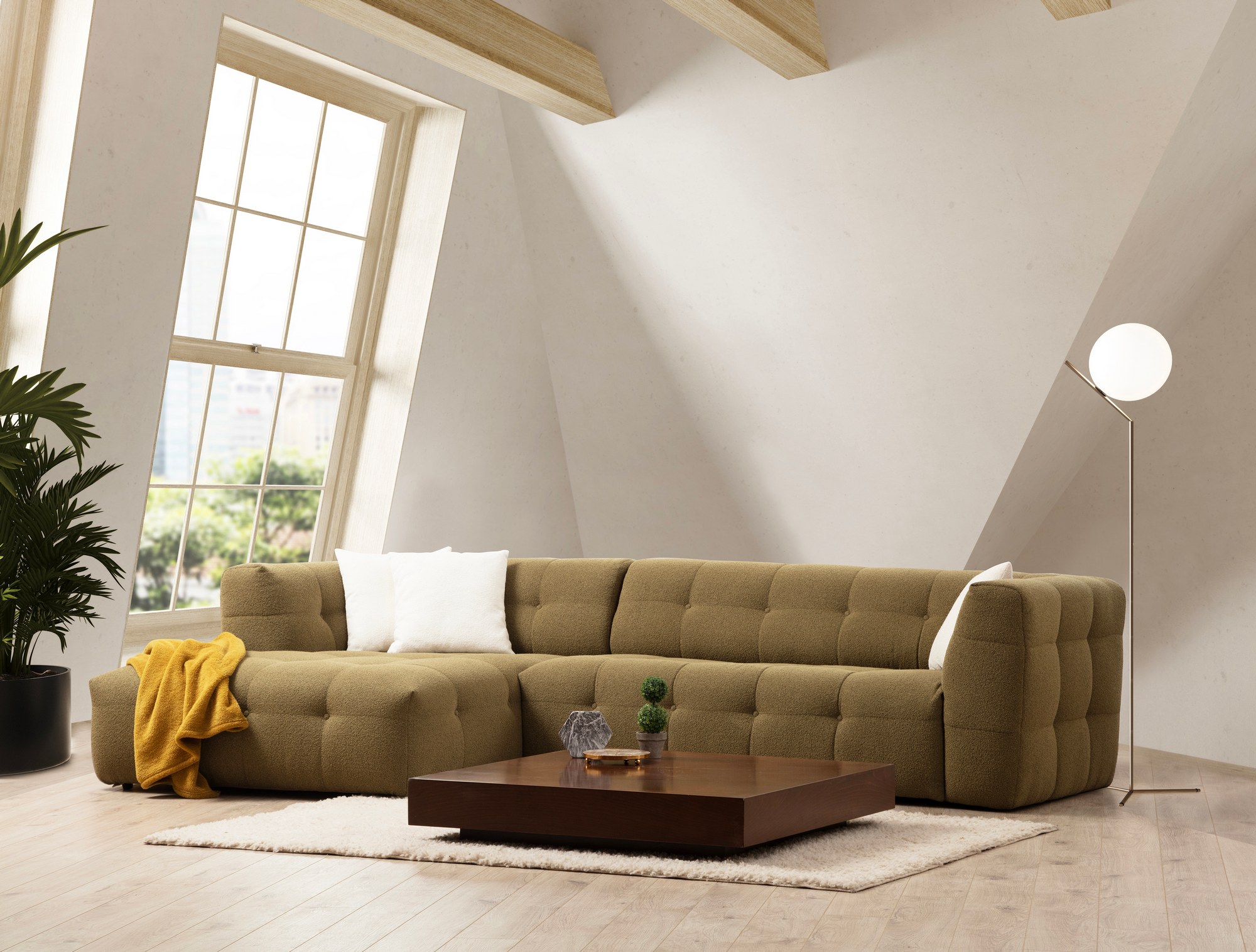 Cady Sofa chaise longue left Khaki