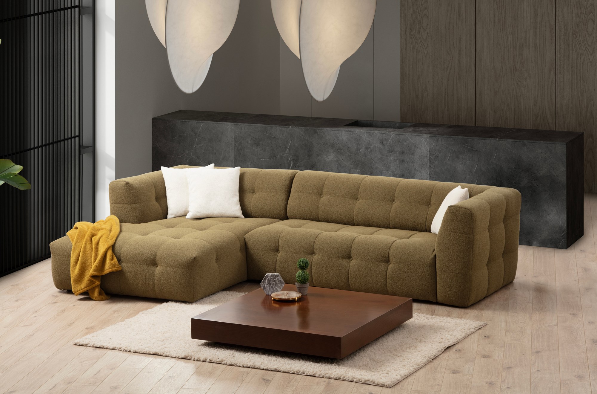 Cady Sofa chaise longue left Khaki