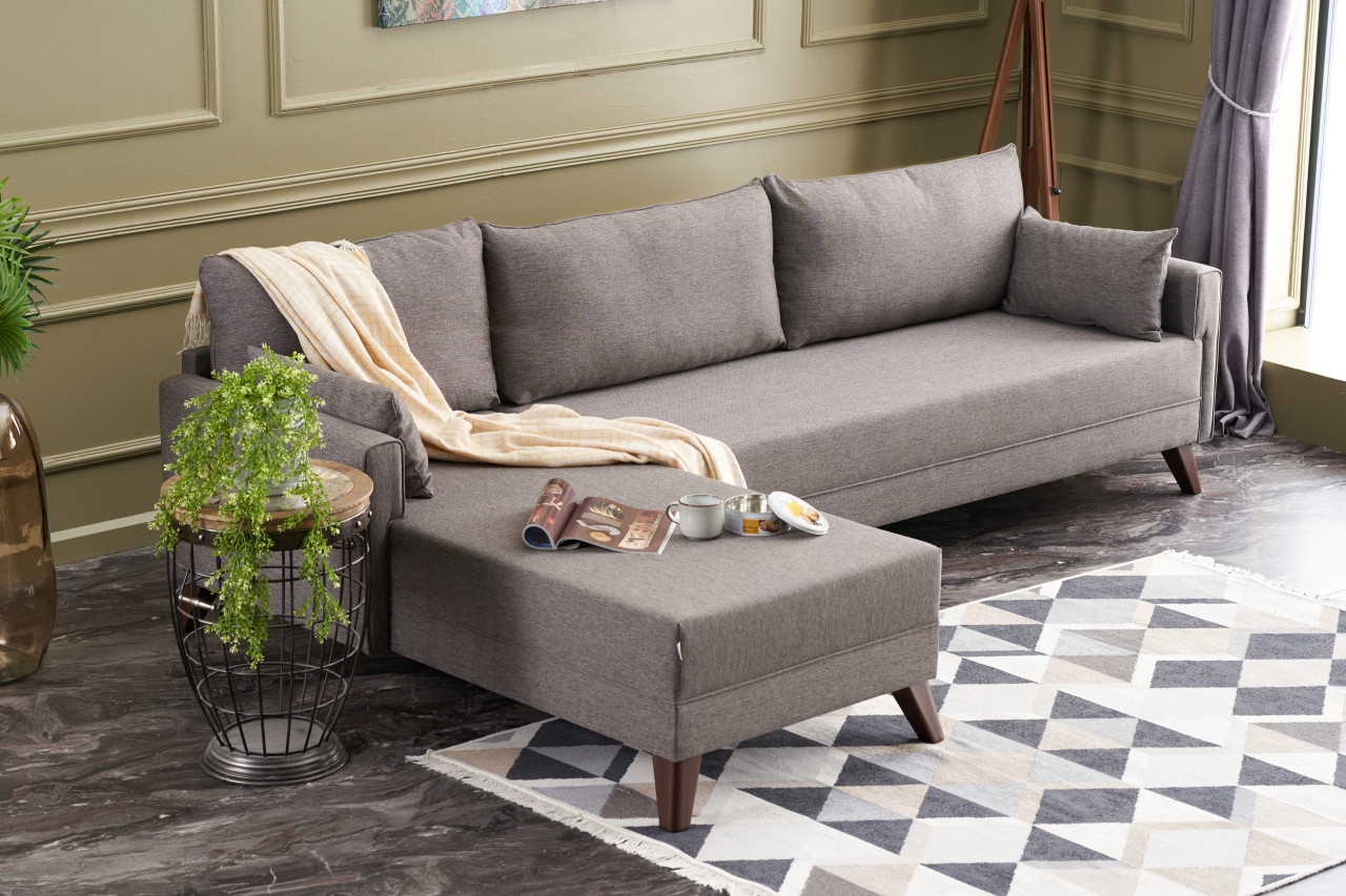 Bella Sofa Chaise Lounge Left Brown