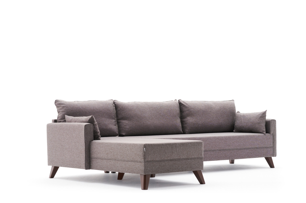 Bella Sofa Chaise Lounge Left Brown