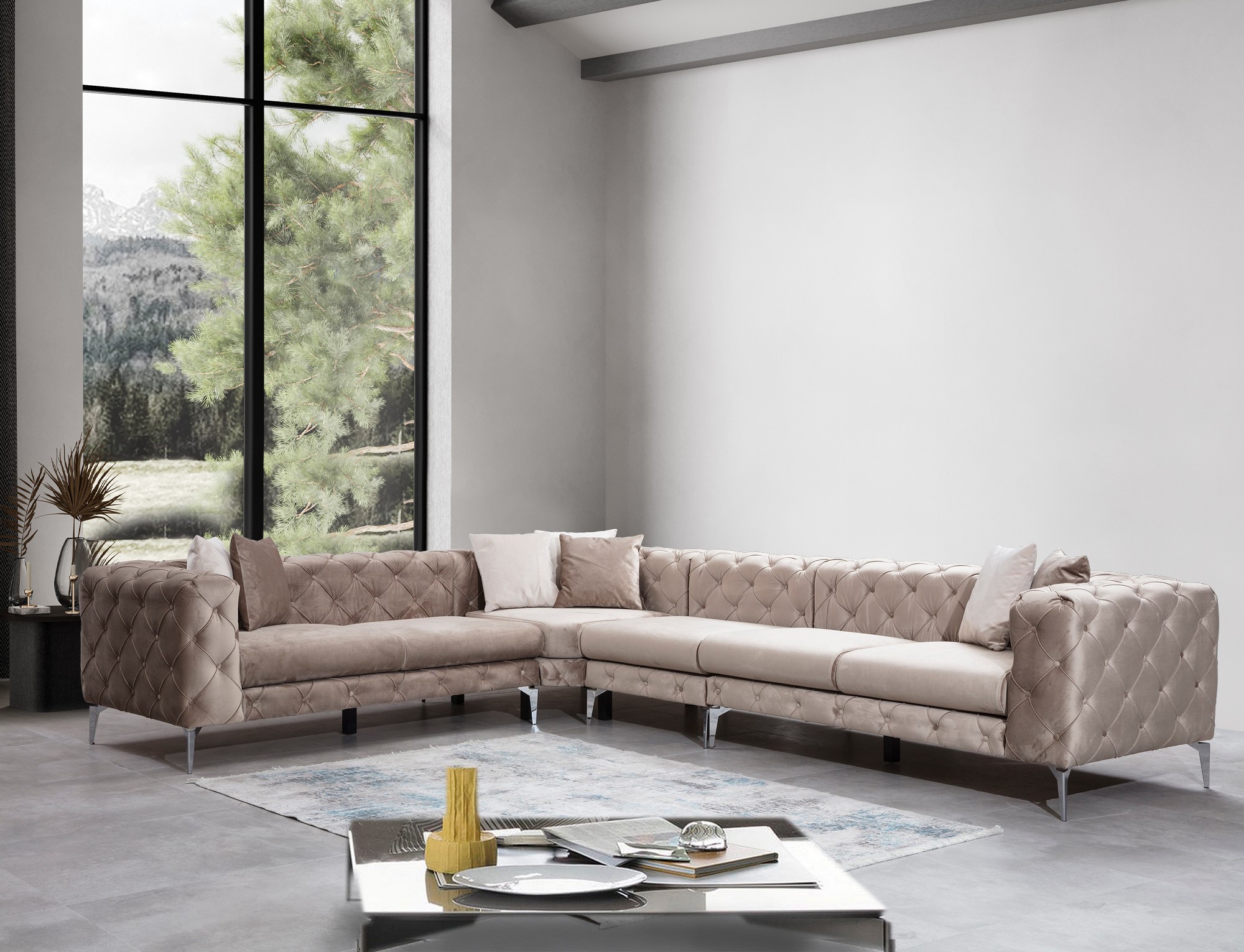 As corner sofa left beige