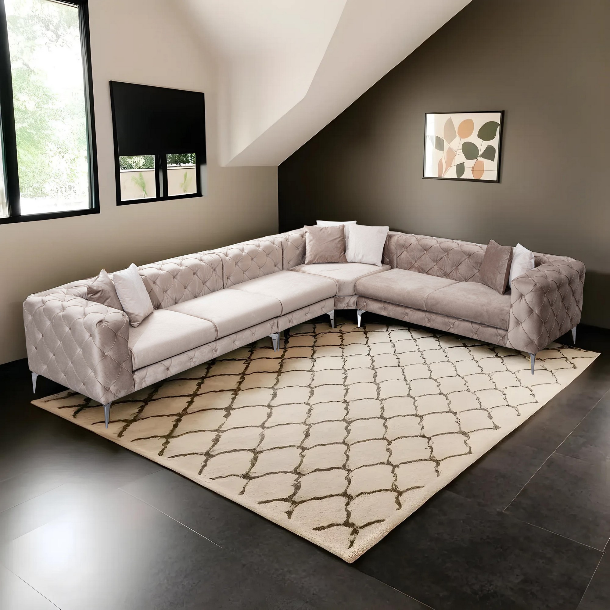 As corner sofa right beige