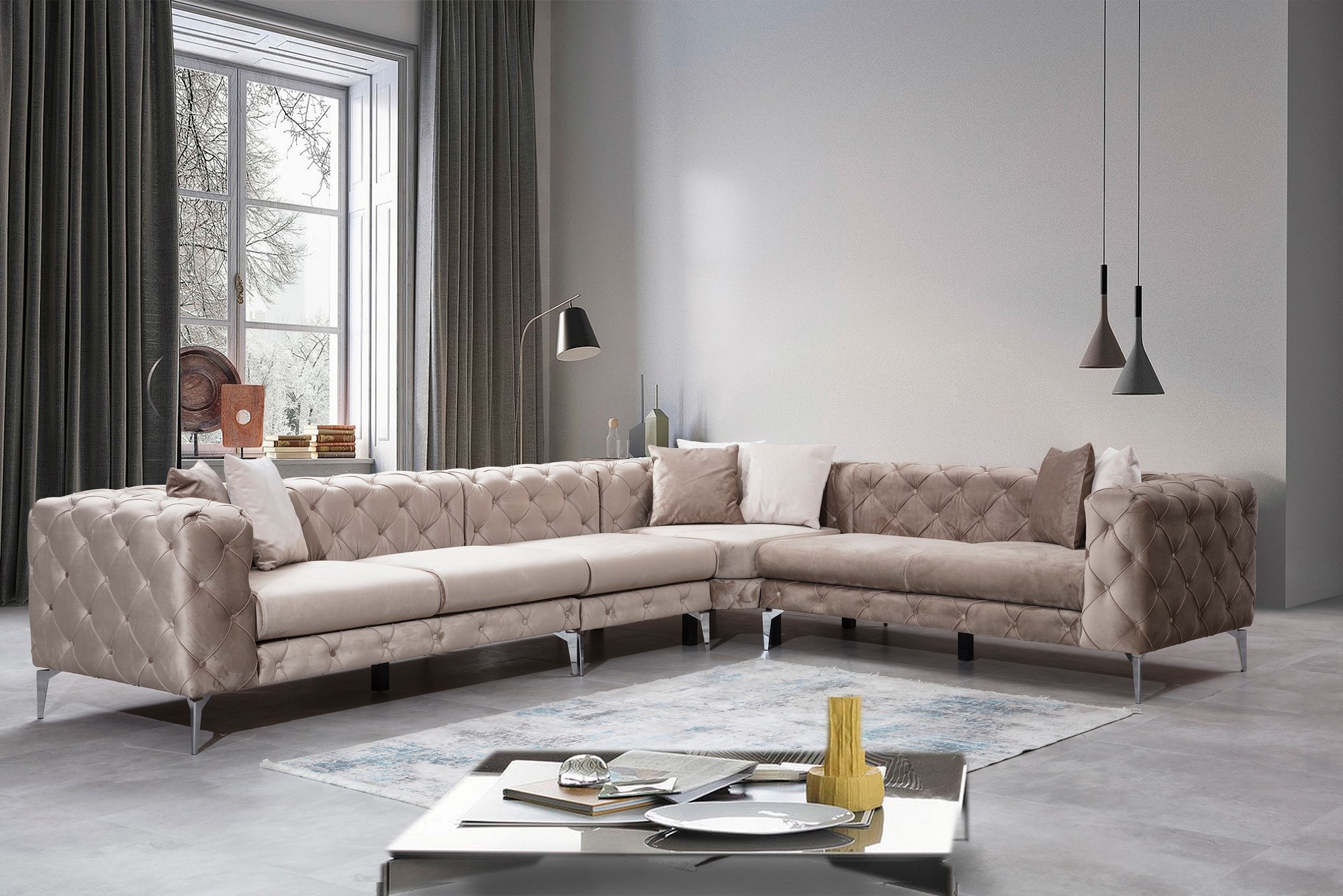 As corner sofa right beige