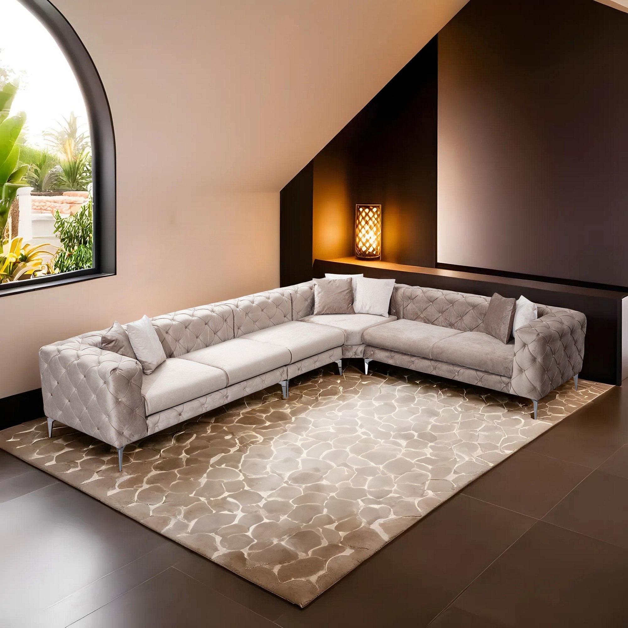 As corner sofa right beige