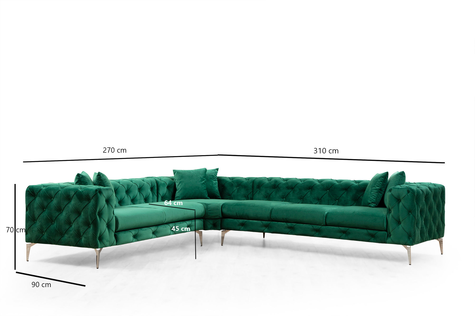 As corner sofa Left Green