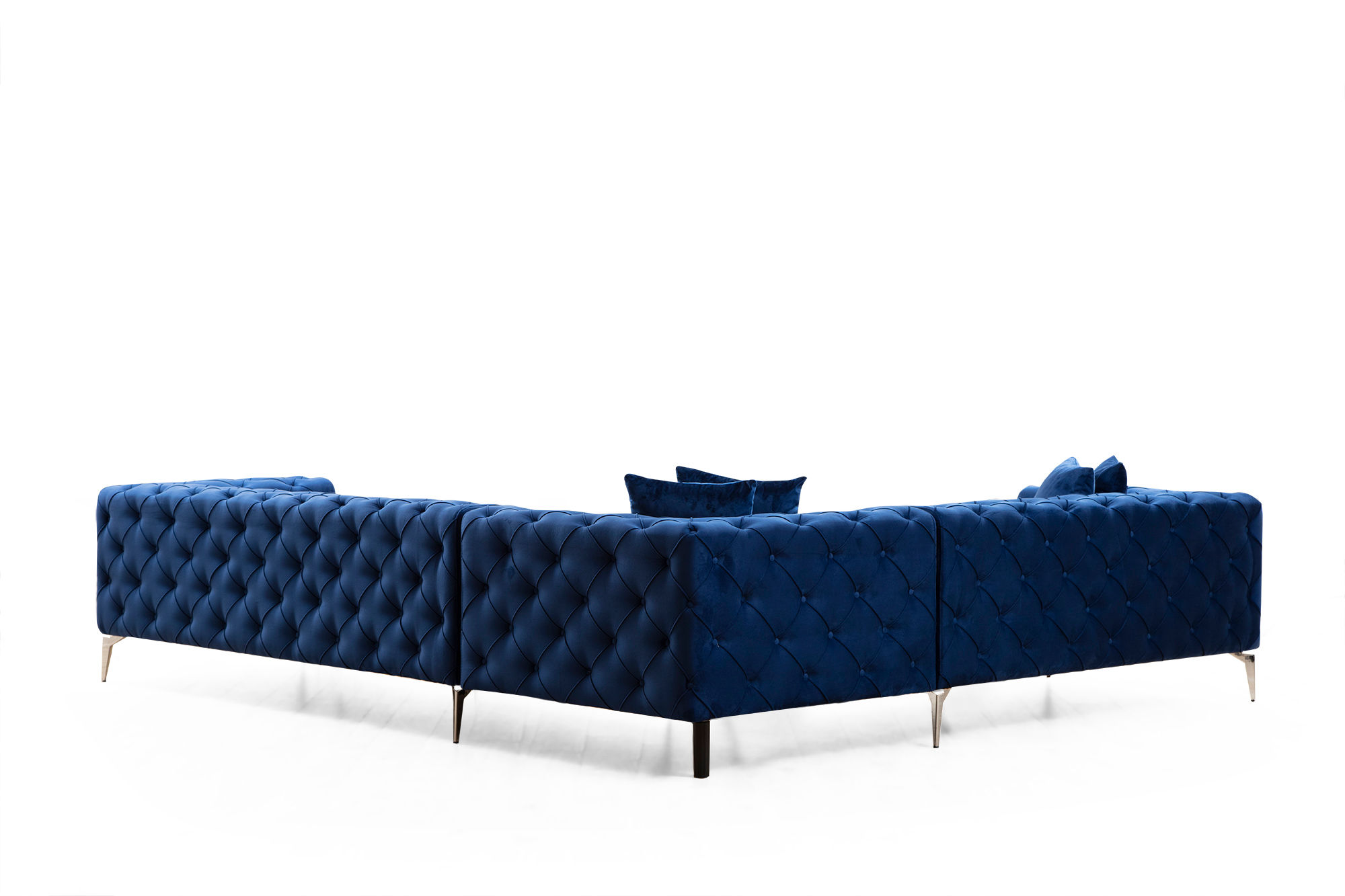 As corner sofa left navy blue