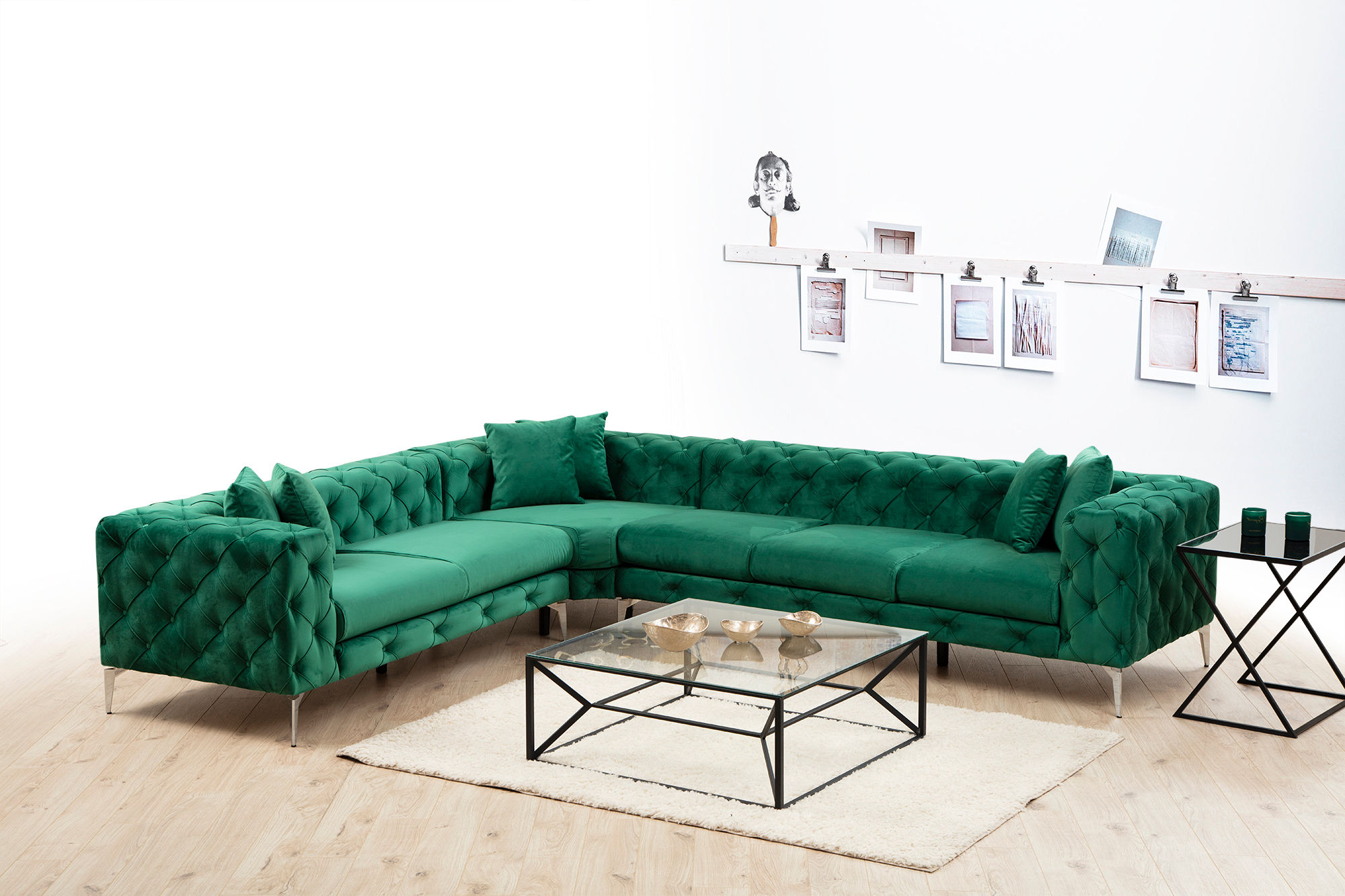 As corner sofa Left Green