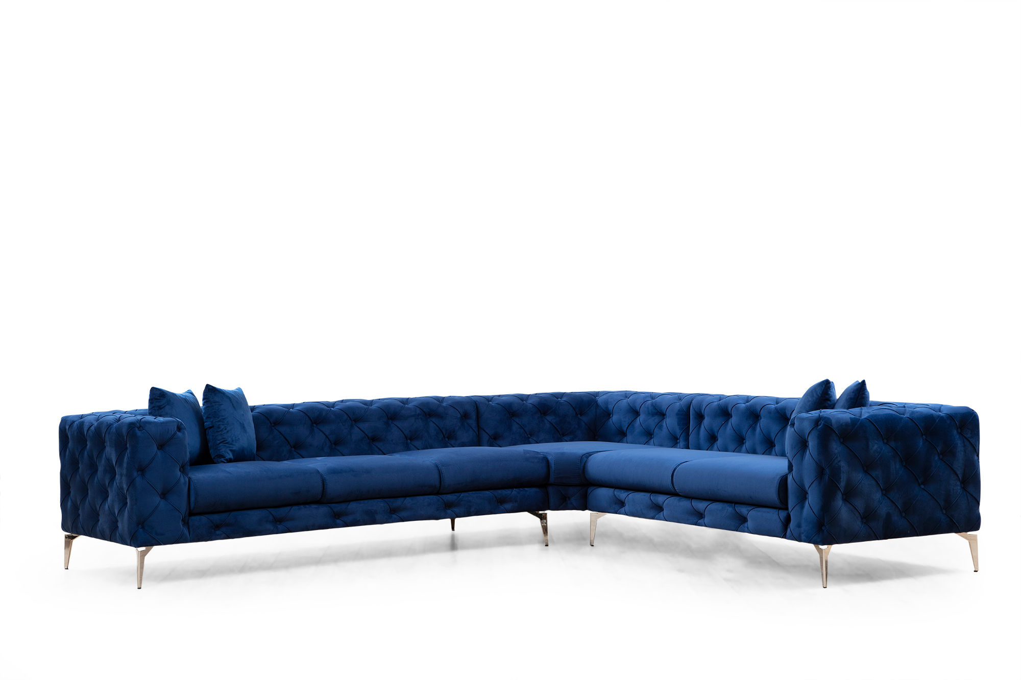 As corner sofa right navy blue