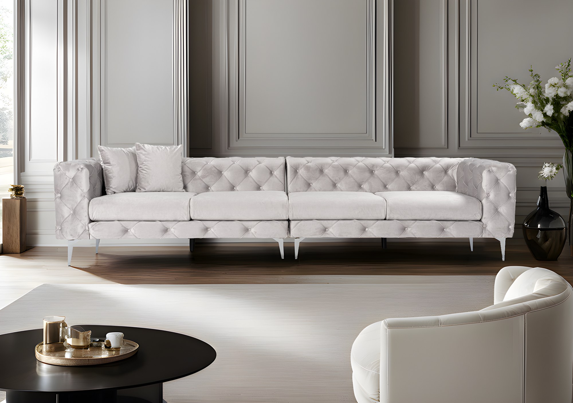 Como Sofa 4-Seater Light Grey