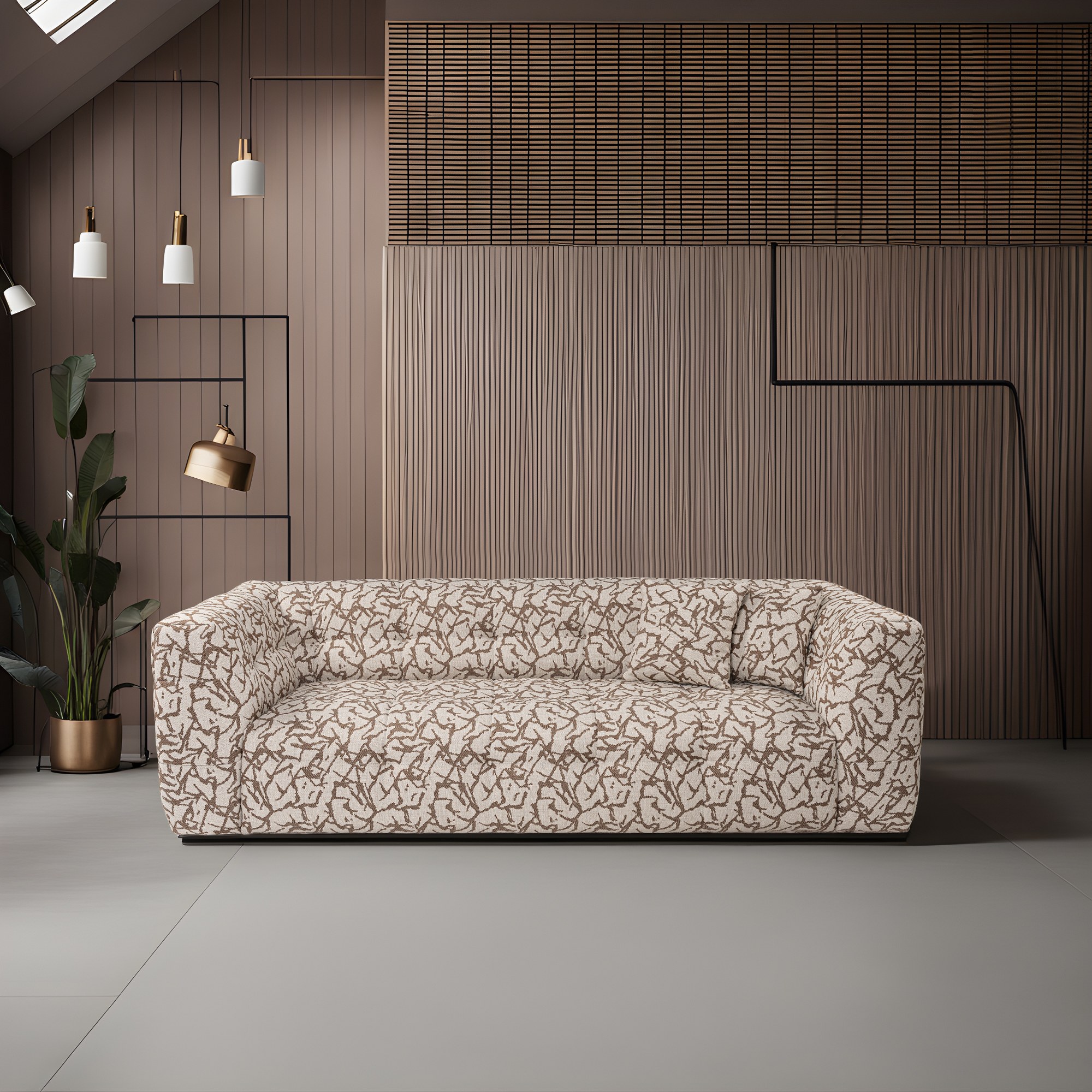 Cady Sofa 3-seater Beige Patterned