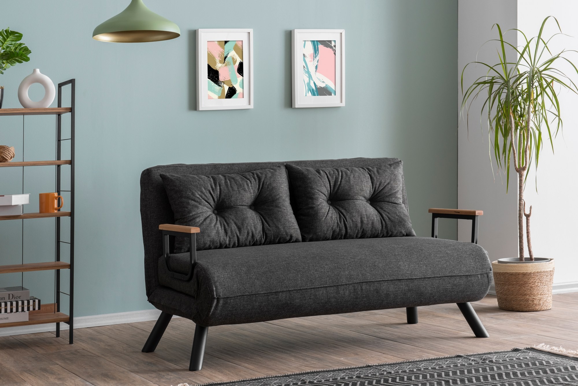 Sando Sofa Bed 2-Seater Dark Grey