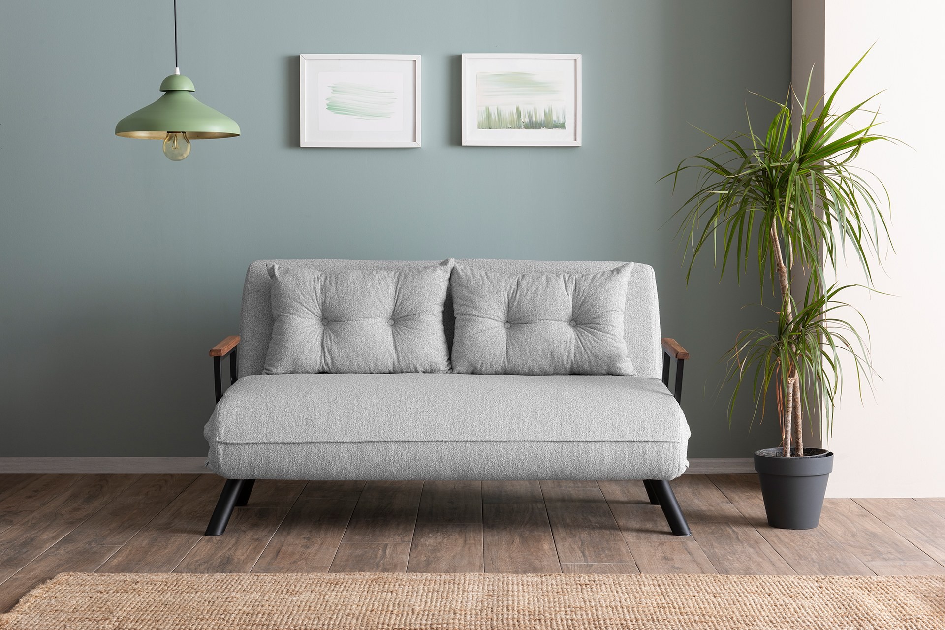 Sando Sofa Bed 2-Seater Bouclé Grey