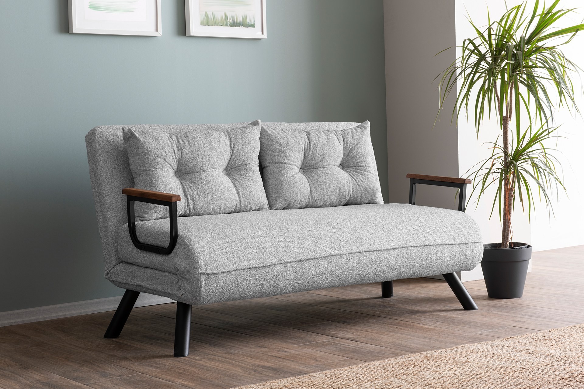 Sando Sofa Bed 2-Seater Bouclé Grey