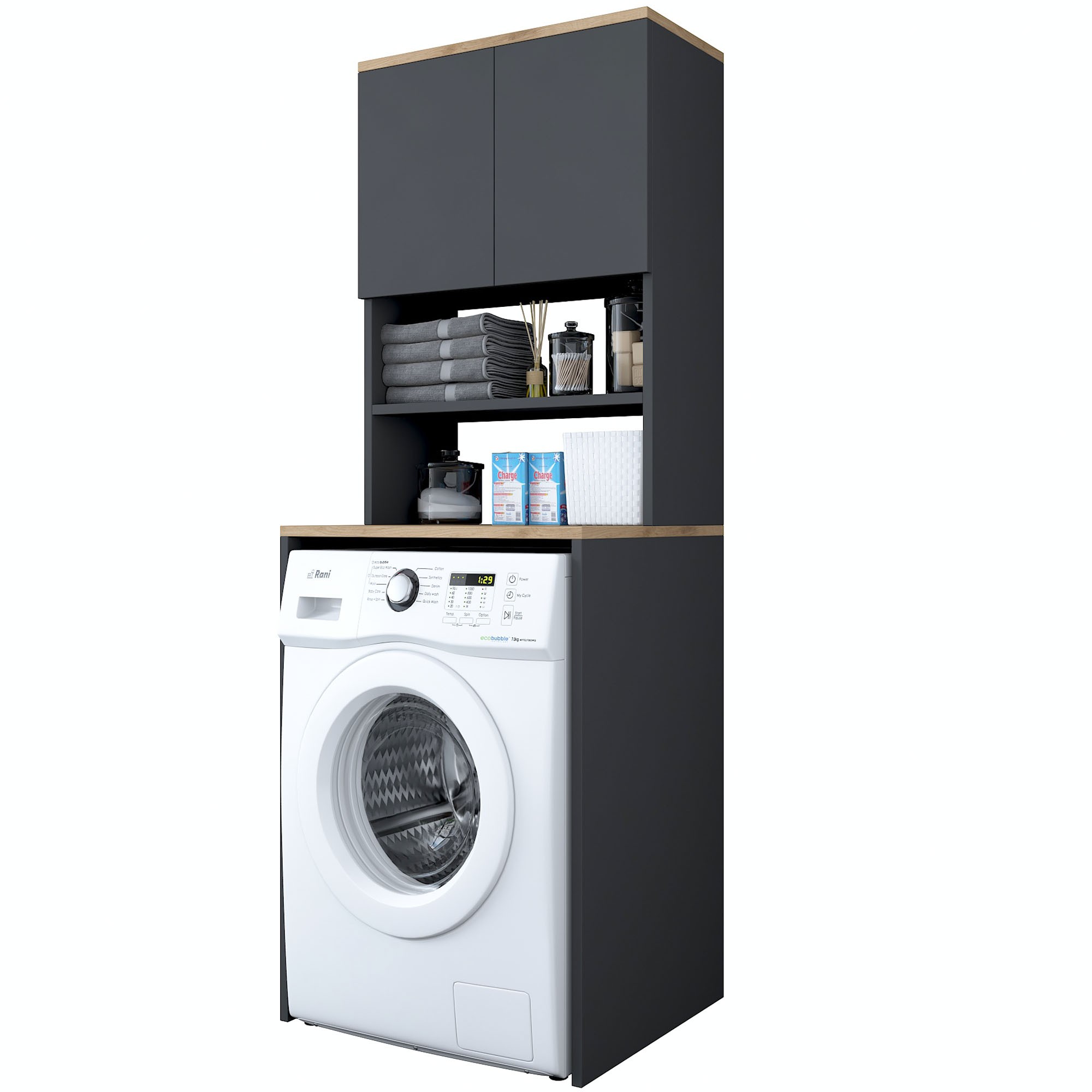 Washing machine cabinet Walnut brown 60cm x 183.6cm