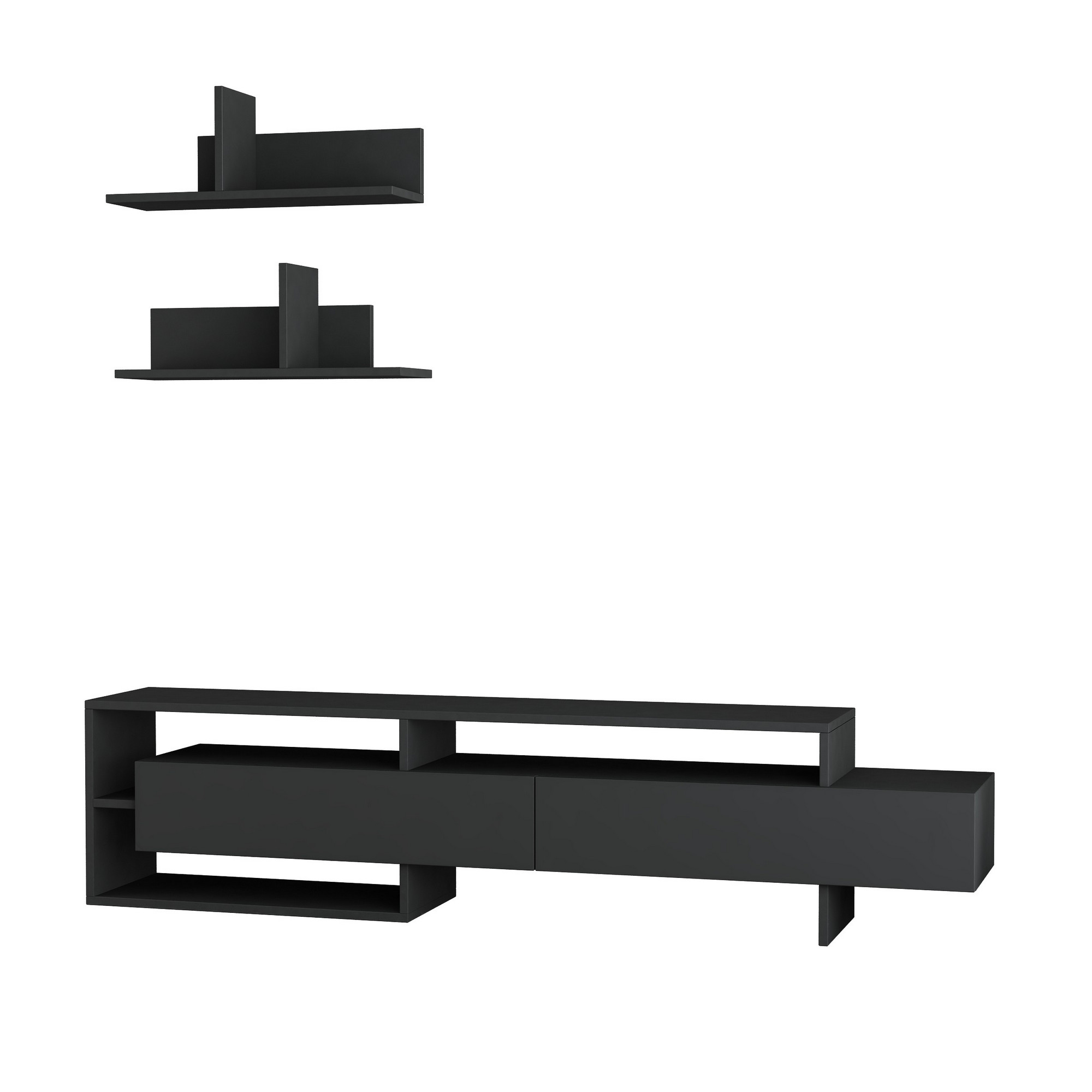 Gara Lowboard with Wall Shelf Anthracite
