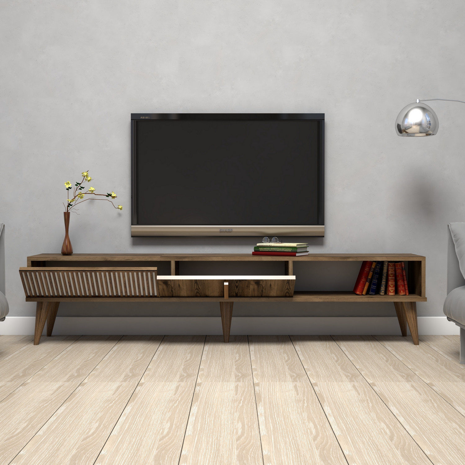 Milan Lowboard walnut brown