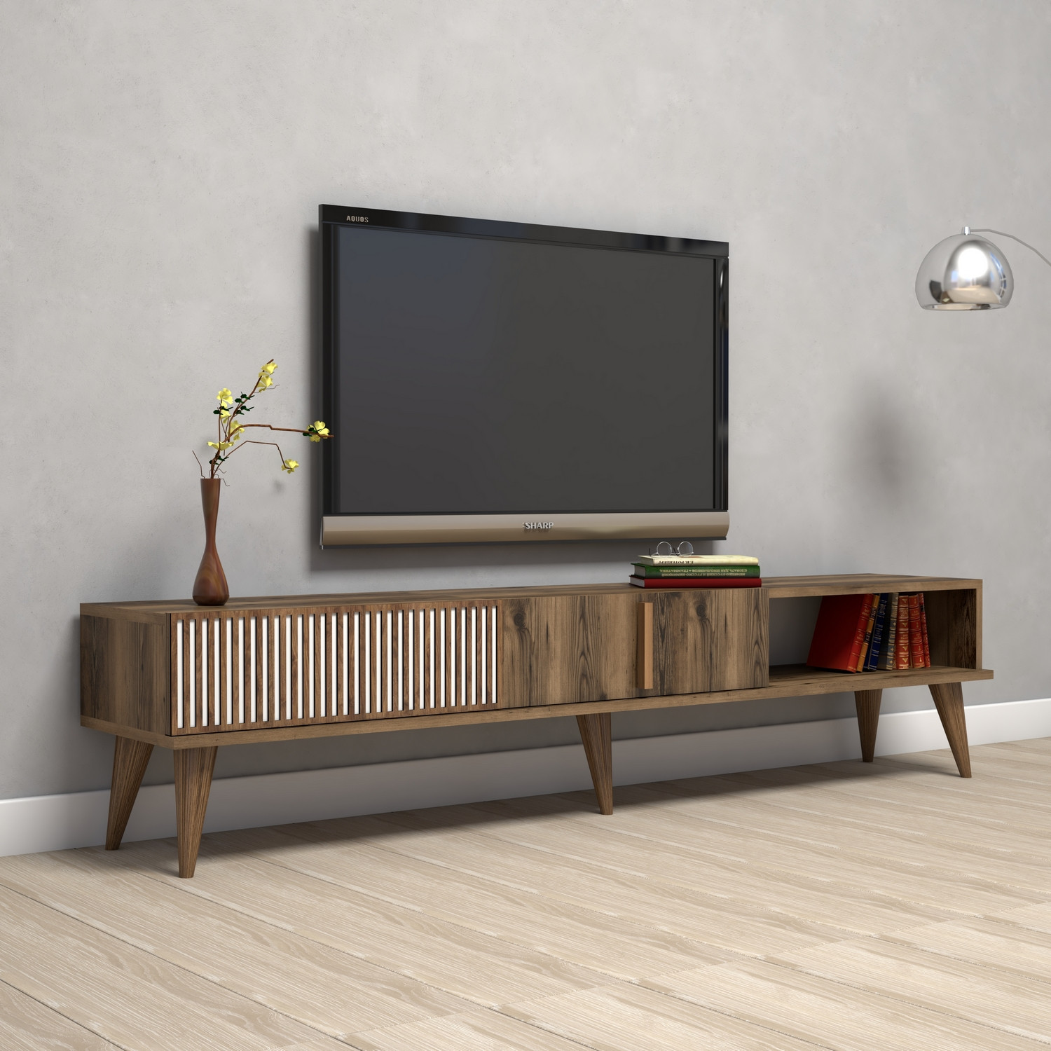 Milan Lowboard walnut brown