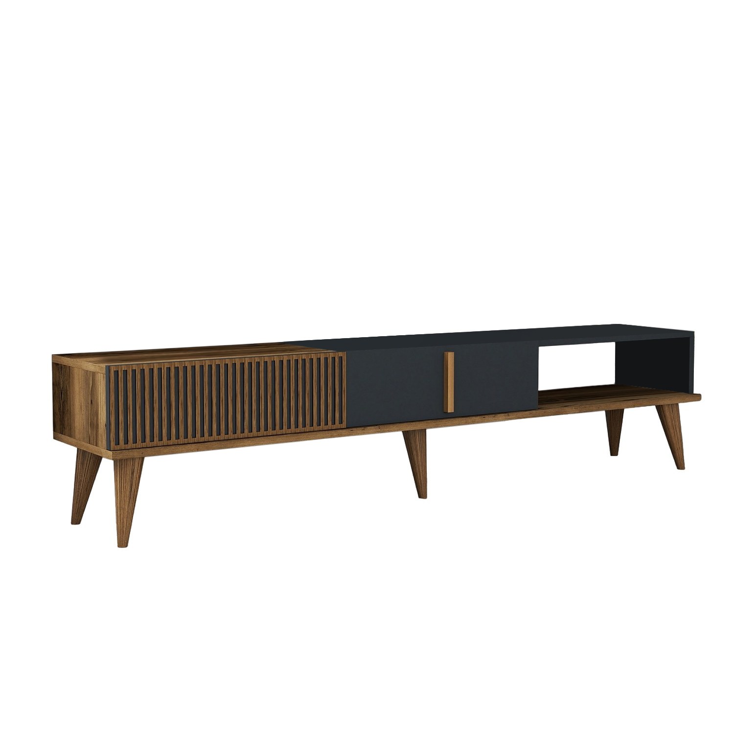 Milan lowboard walnut brown anthracite