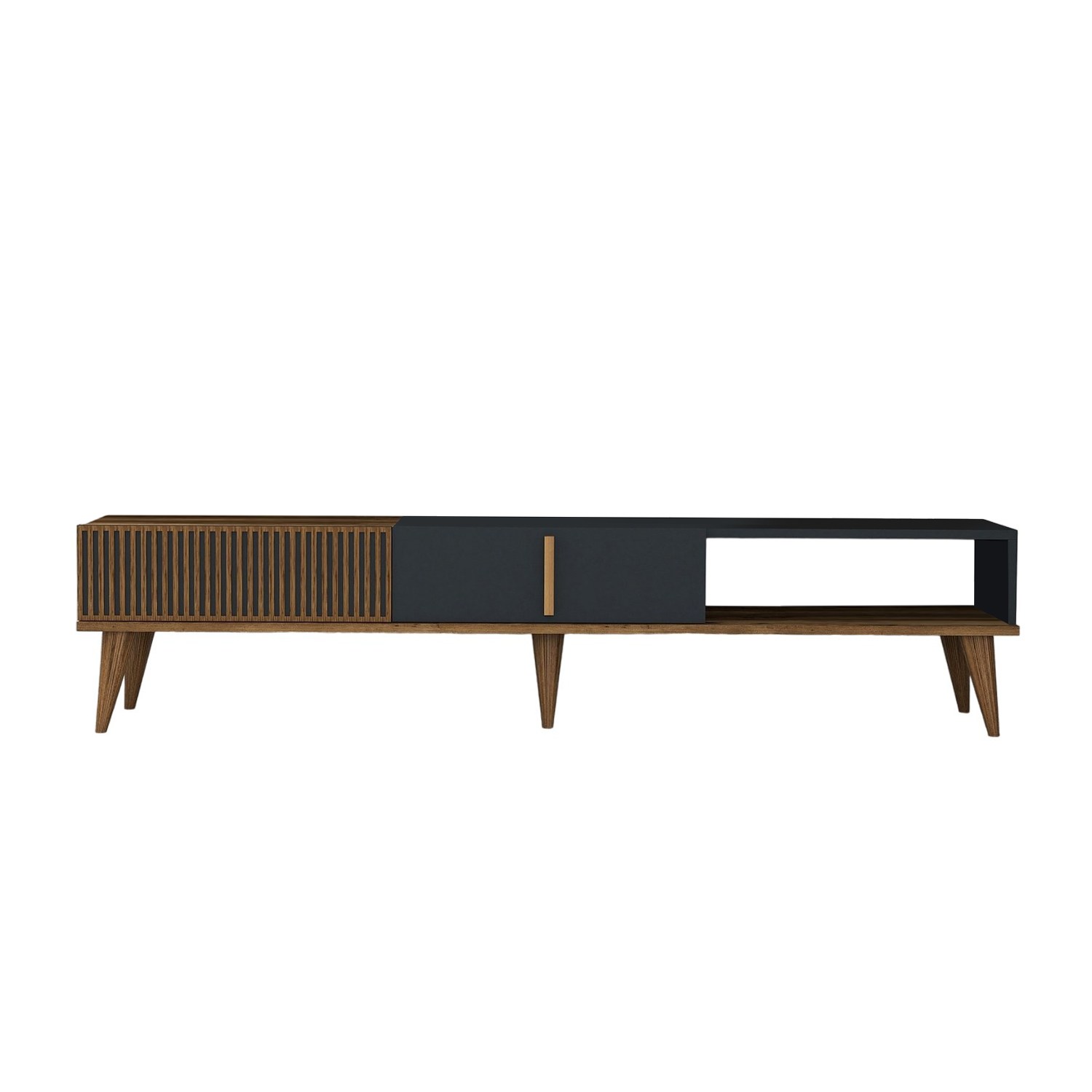 Milan lowboard walnut brown anthracite