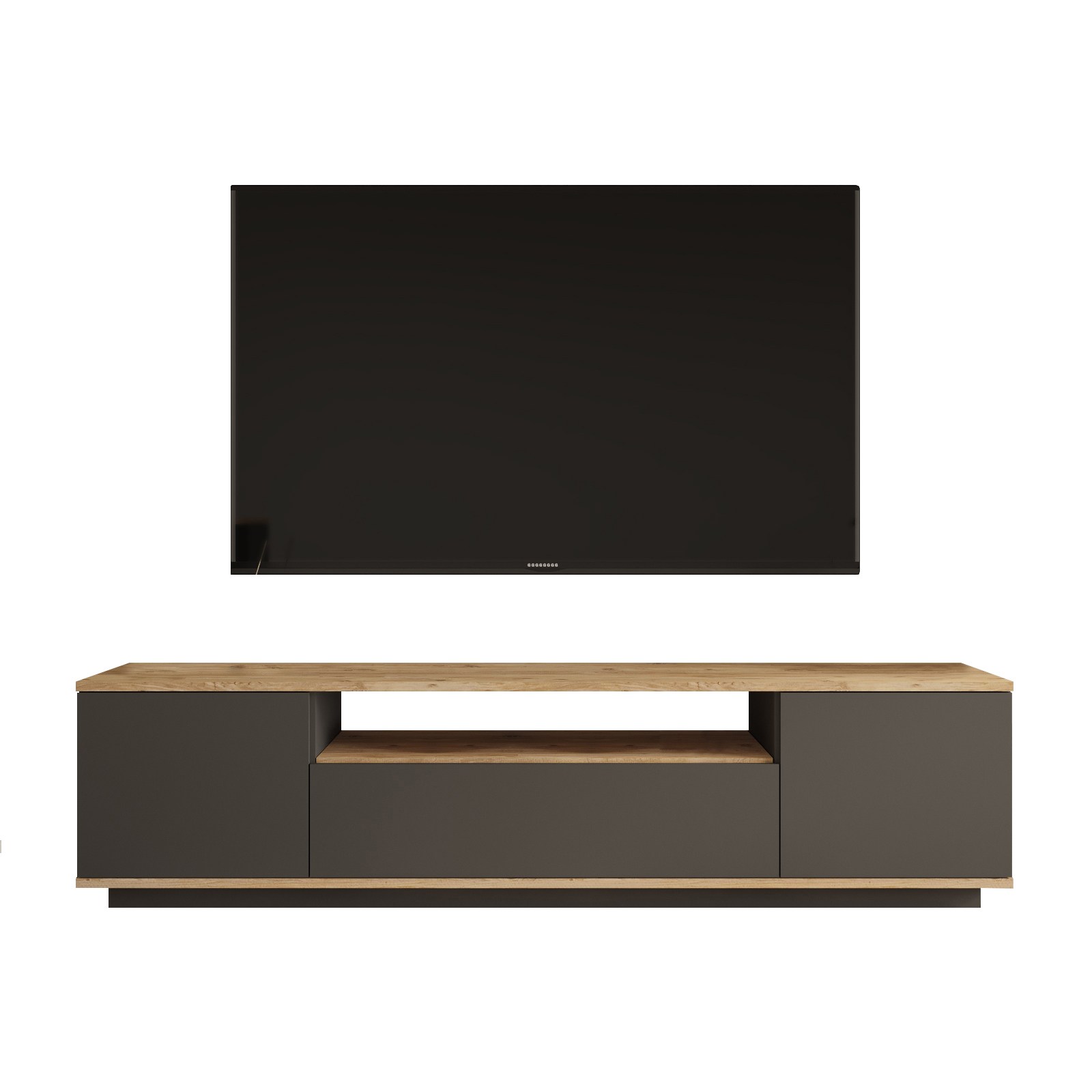 Lowboard with shelf Grey