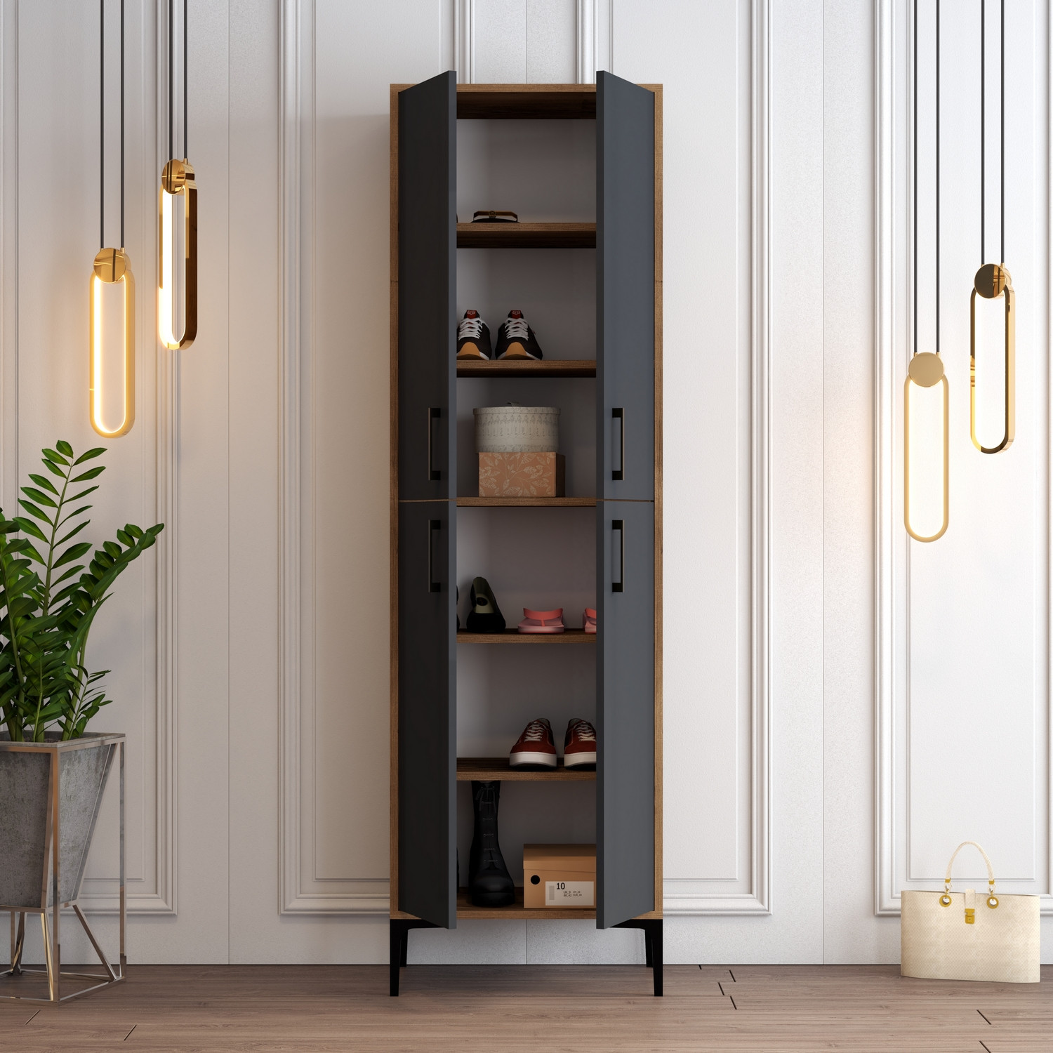 Benta Shoe cabinet Anthracite
