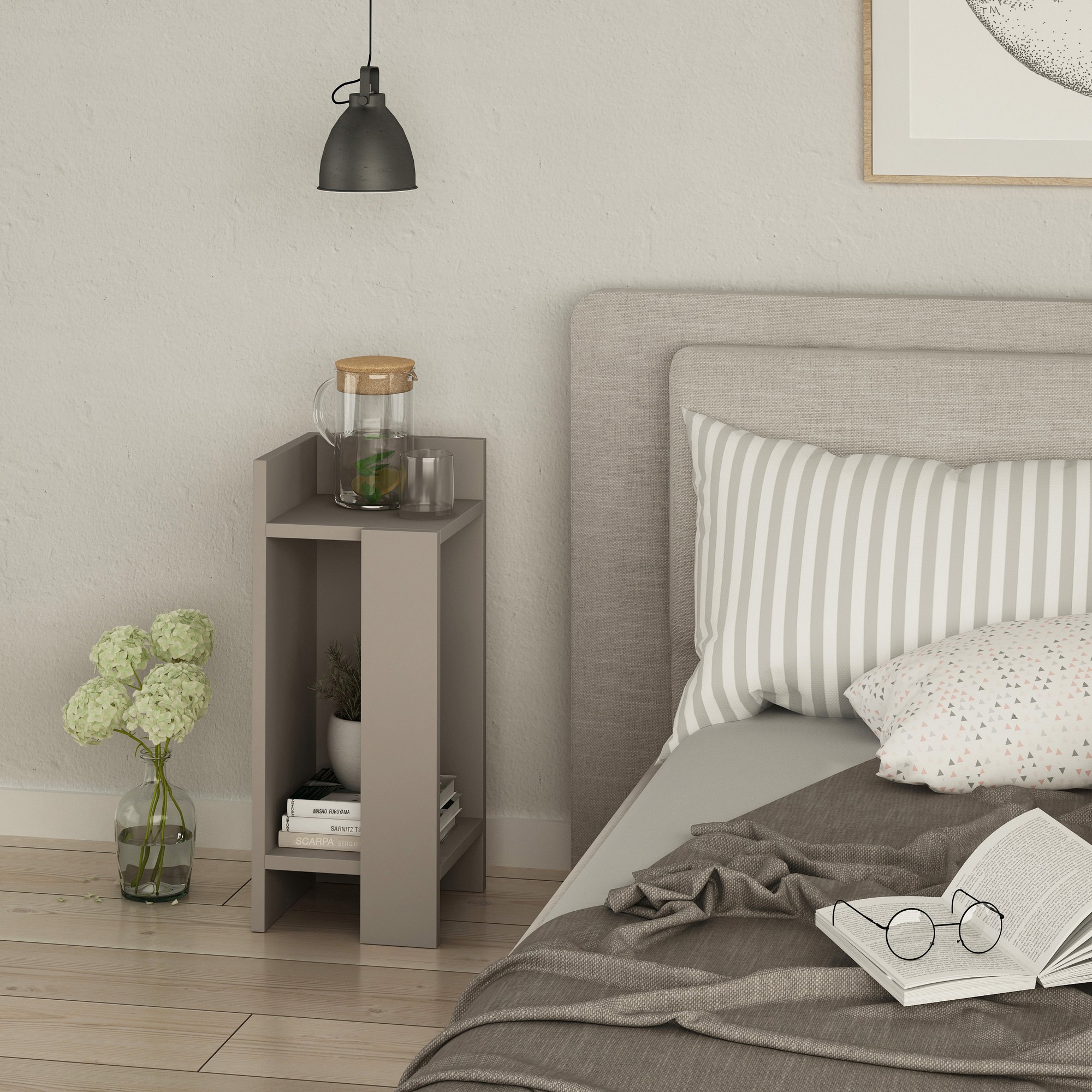 Elos bedside table Left Light Mocha
