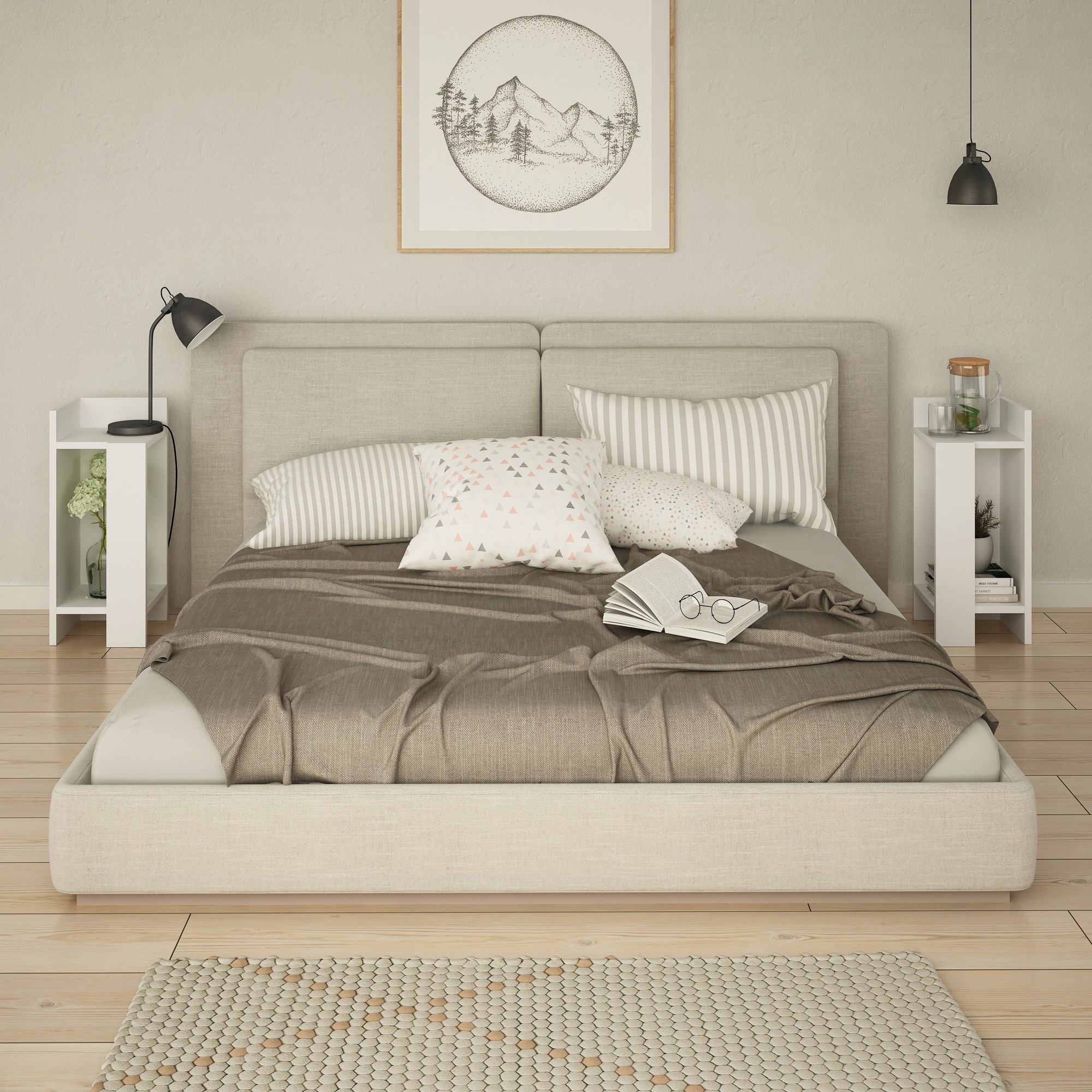 2x Elos Nightstand White