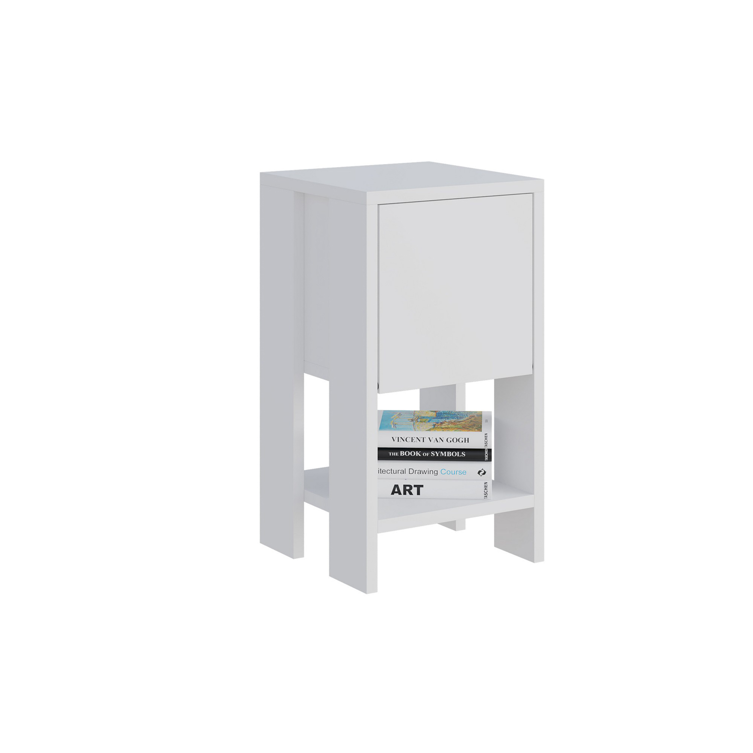 Ema Bedside Table White