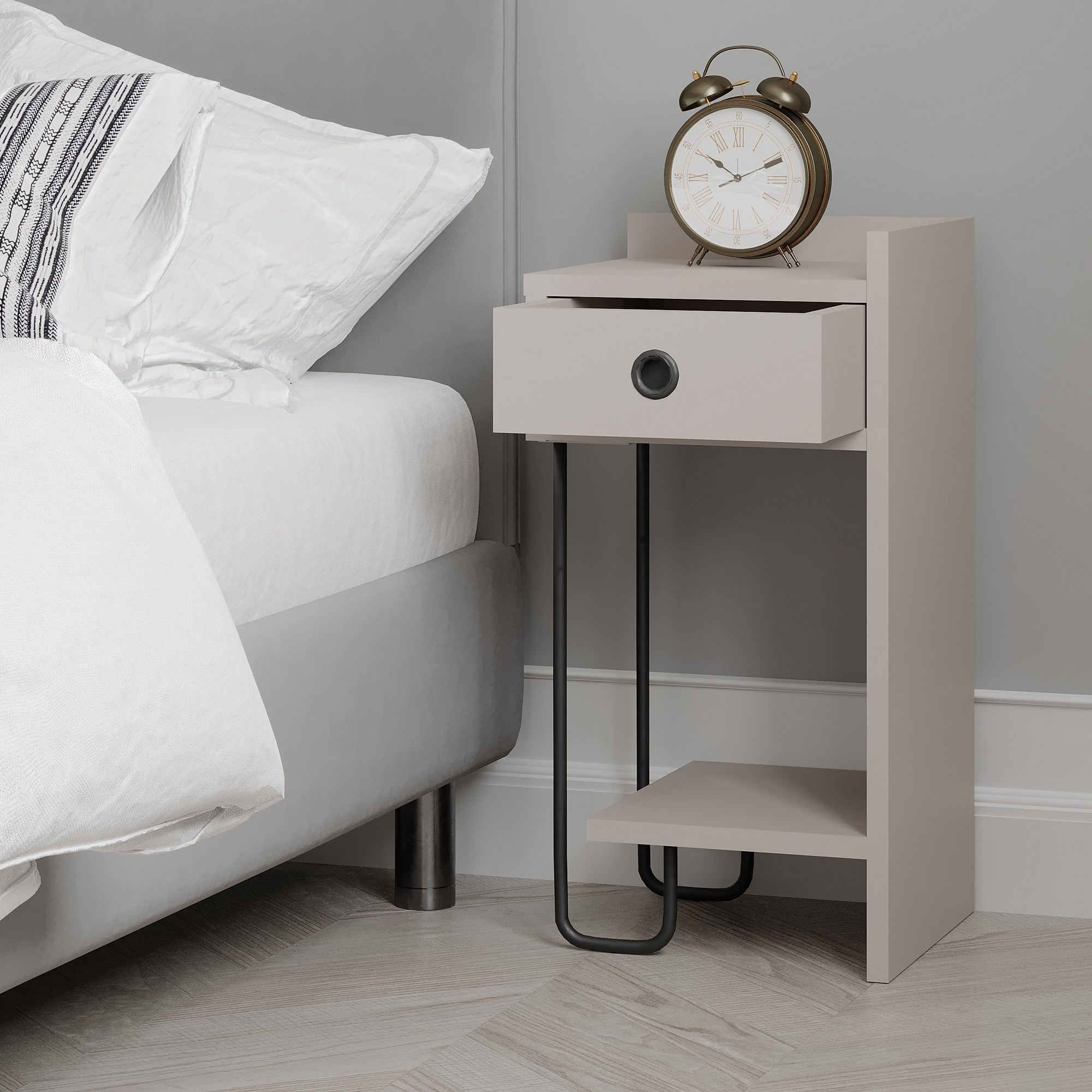 Sirius Bedside Table Right Light Mocha