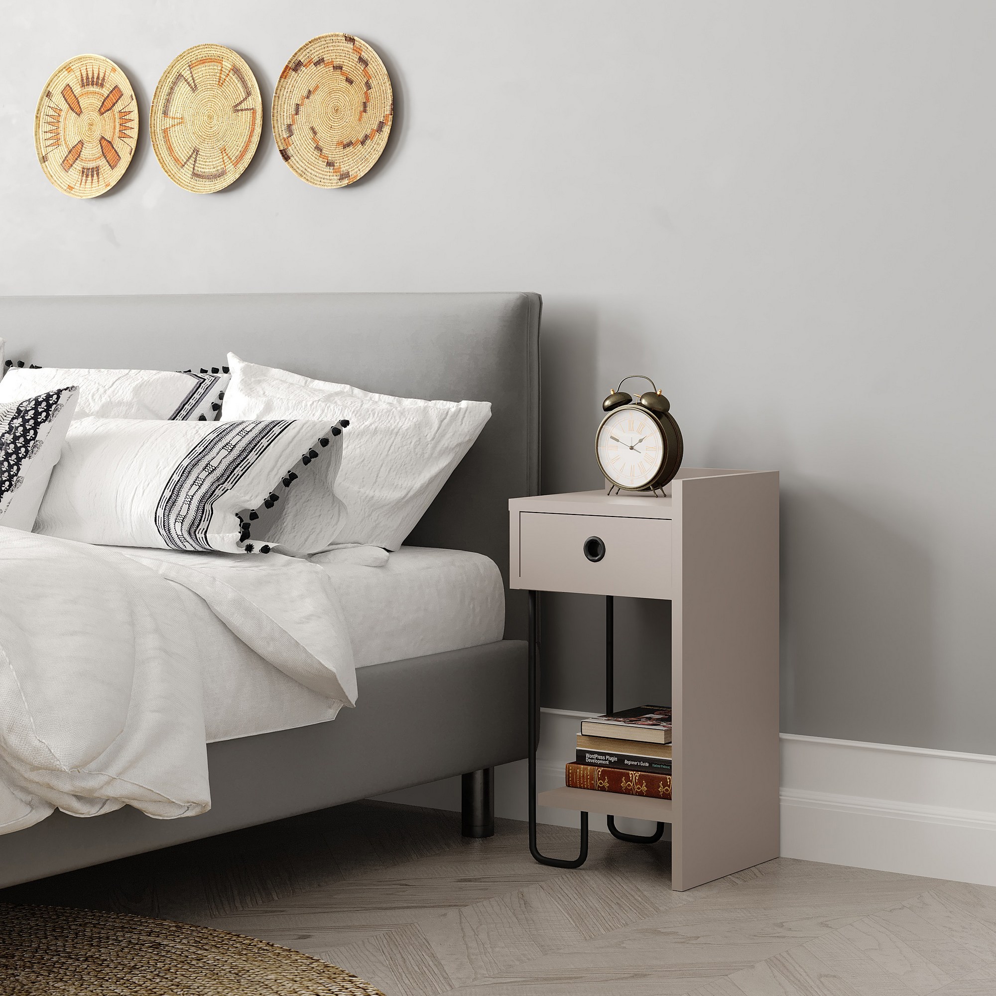 Sirius Bedside Table Right Light Mocha
