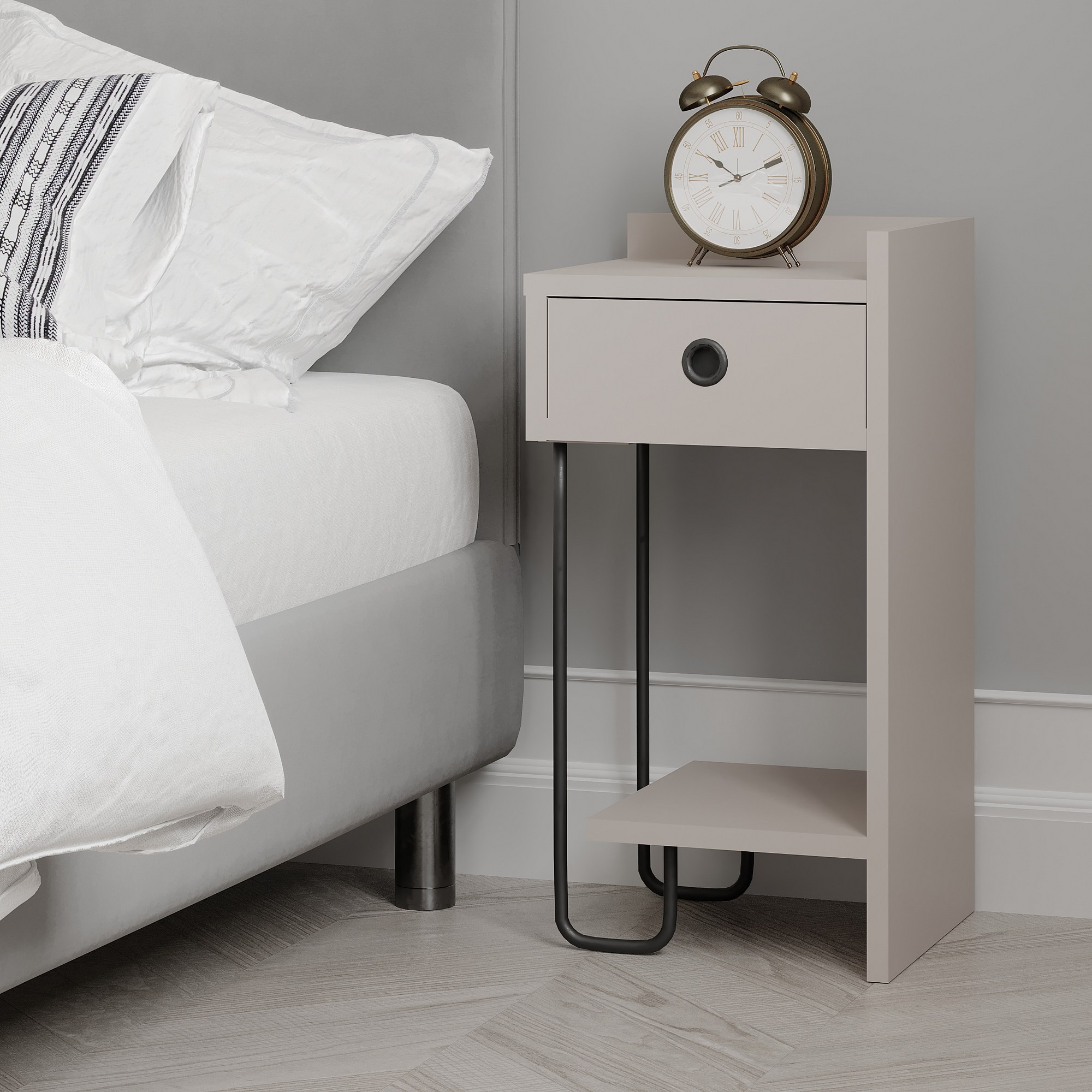 Sirius Bedside Table Right Light Mocha