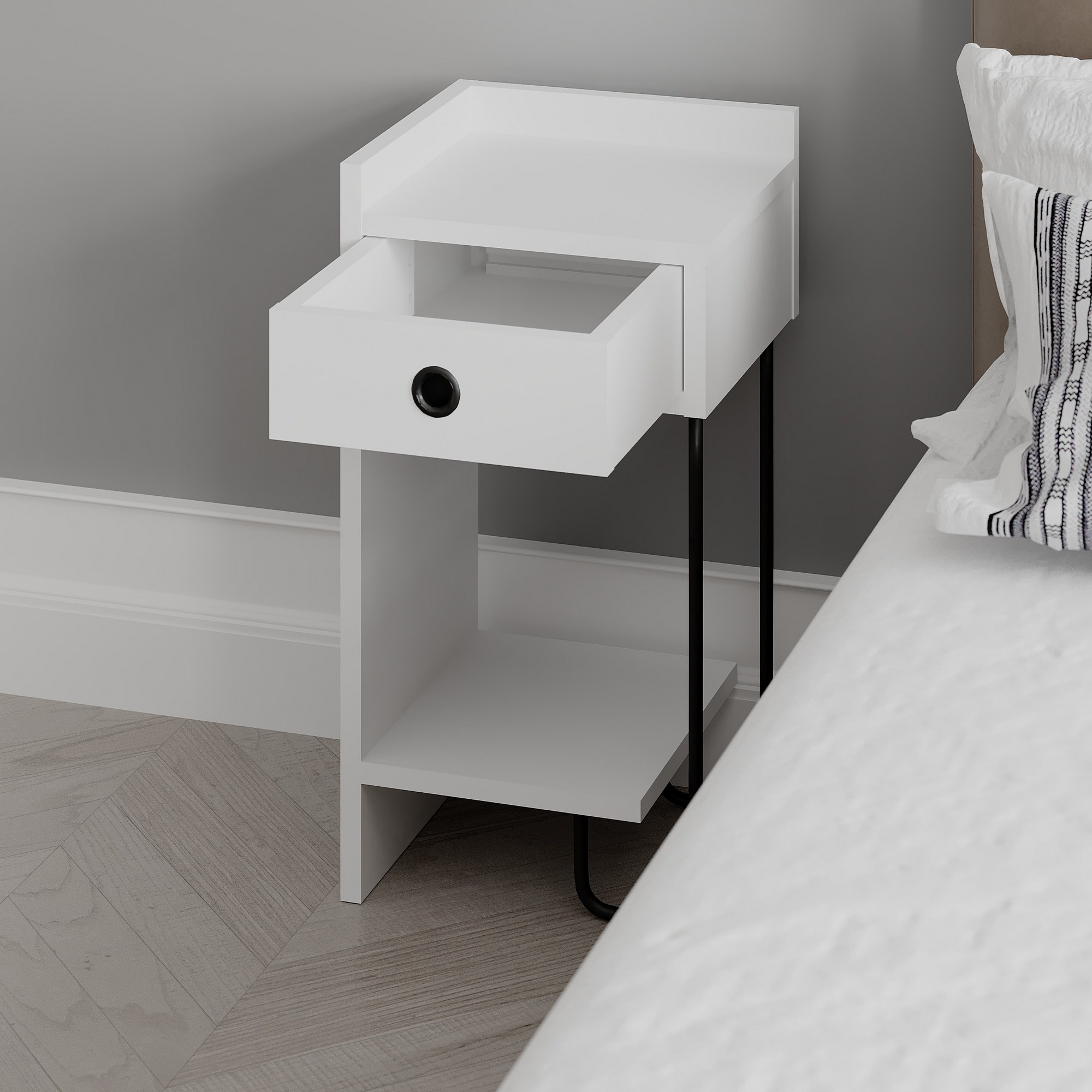 Sirius Bedside Table Left White