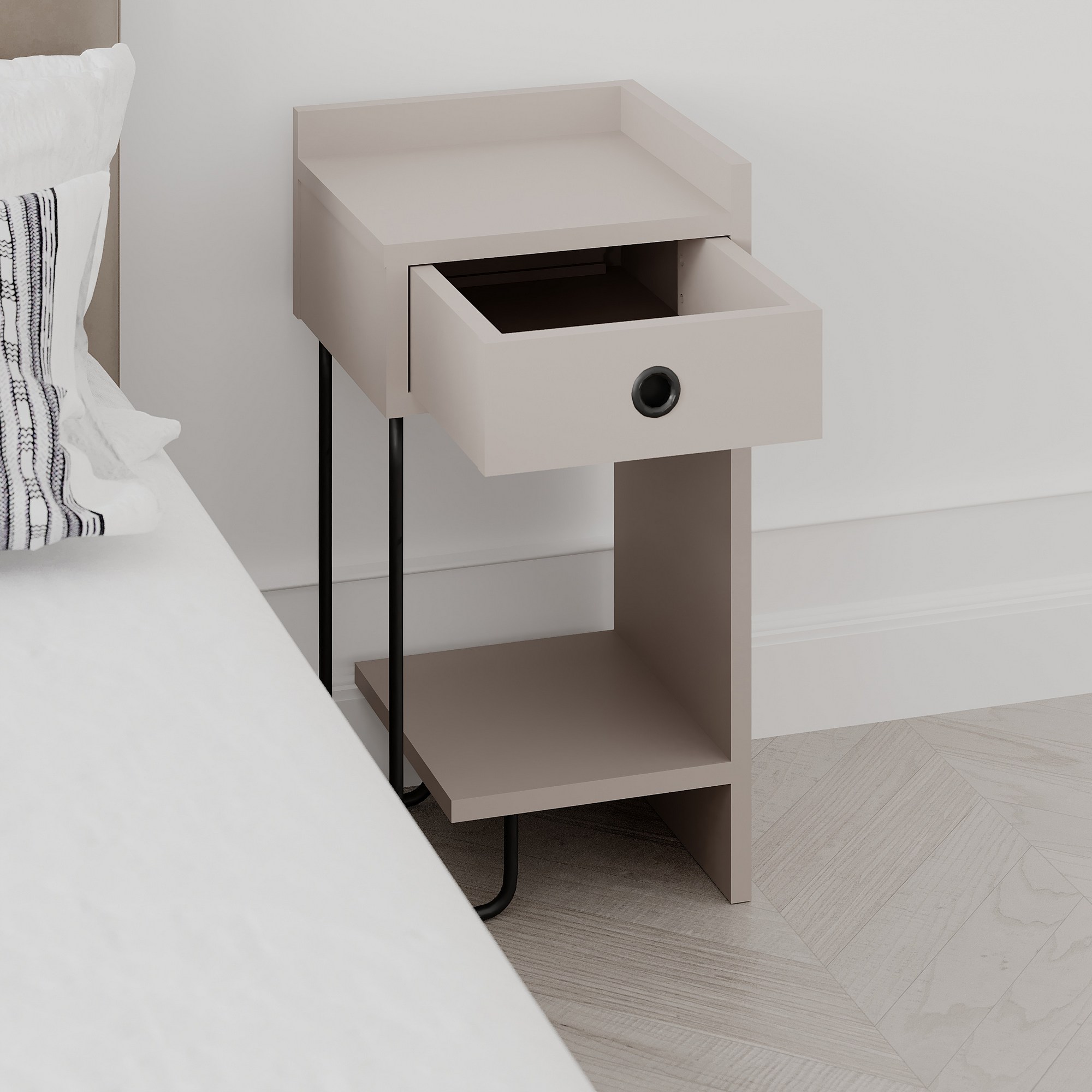 Sirius Bedside Table Right Light Mocha