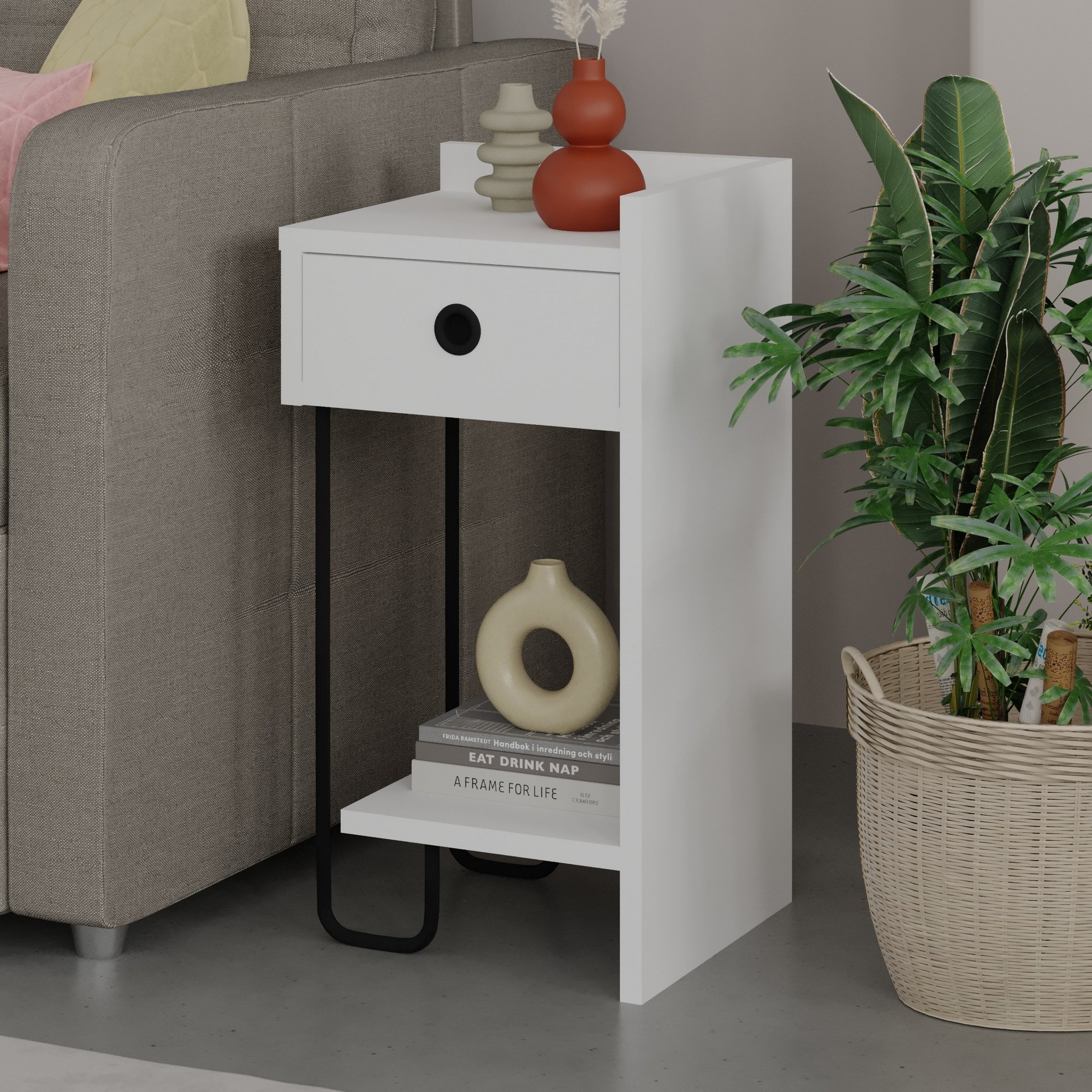 Sirius Bedside Table Right White