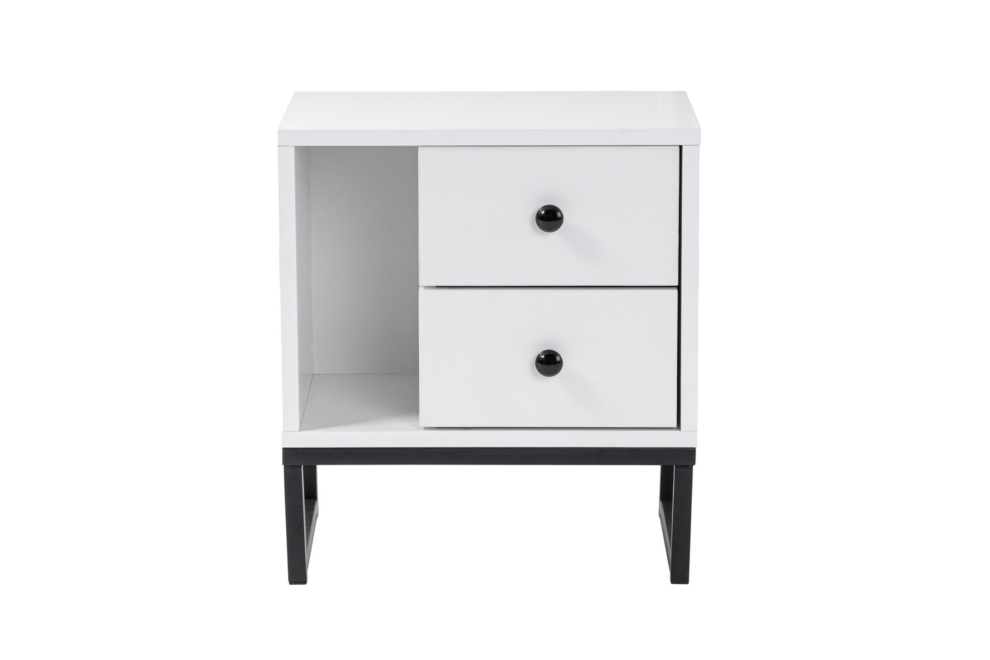 Glimmer Nightstand White with black legs