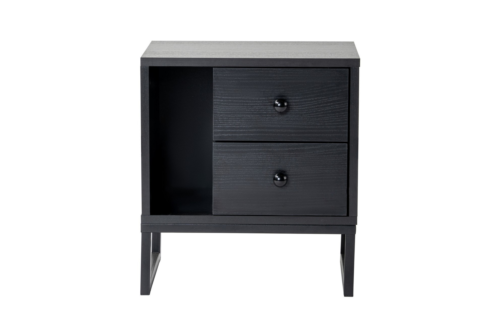 Glimmer Nightstand Black with black legs