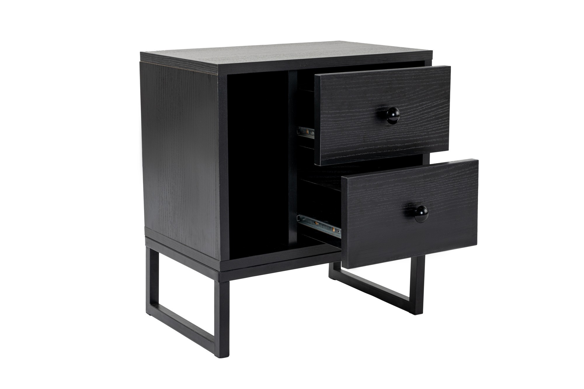 Glimmer Nightstand Black with black legs