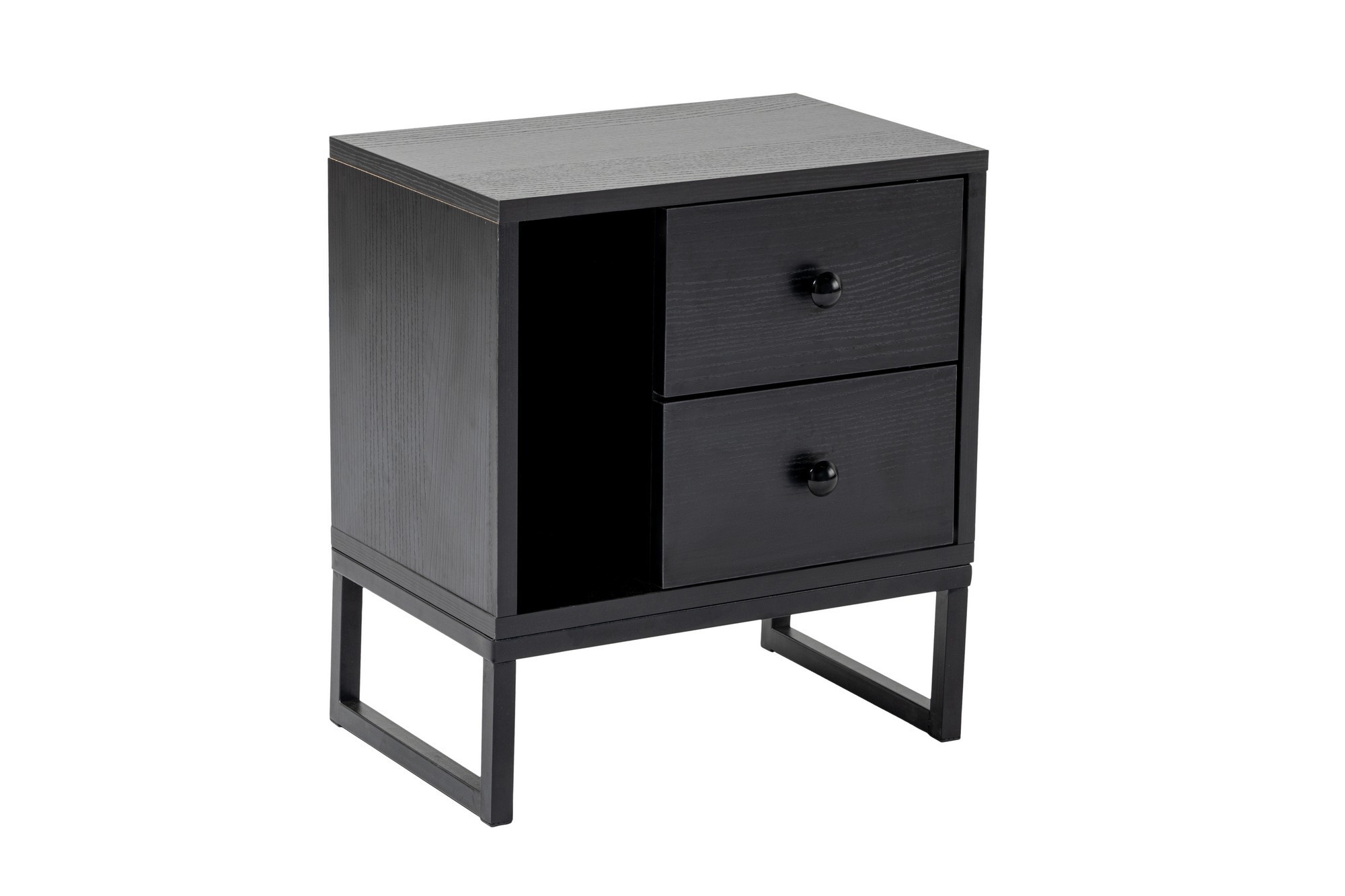 Glimmer Nightstand Black with black legs