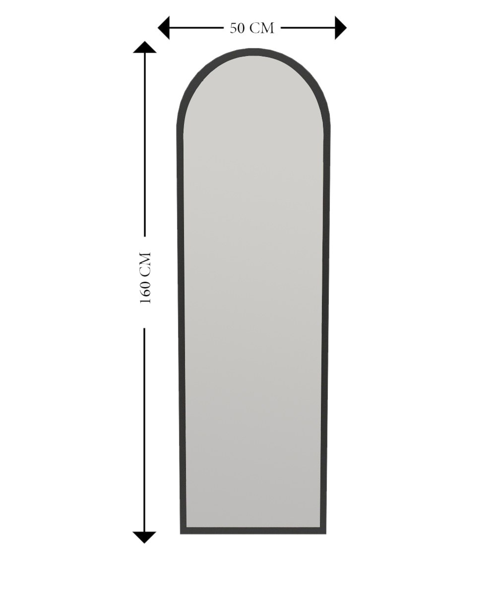 Emma Freestanding Mirror Black 50cm x 160cm