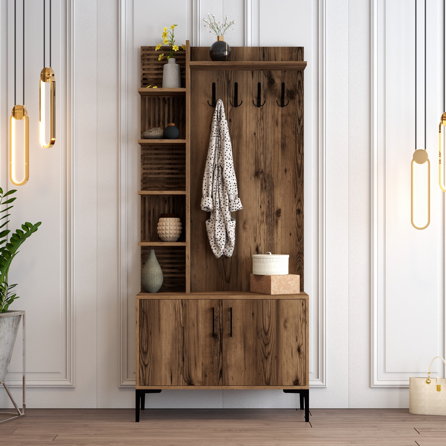 Vienna Wardrobe Walnut Brown 90cm x 200cm