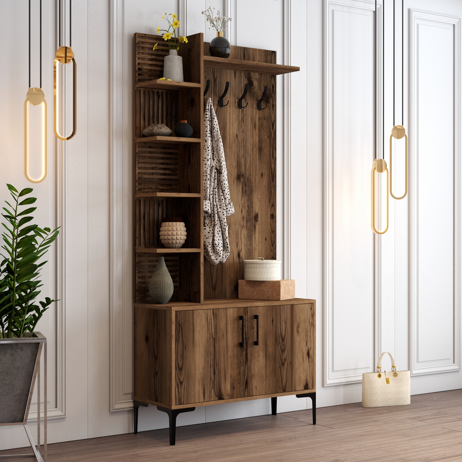 Vienna Wardrobe Walnut Brown 90cm x 200cm