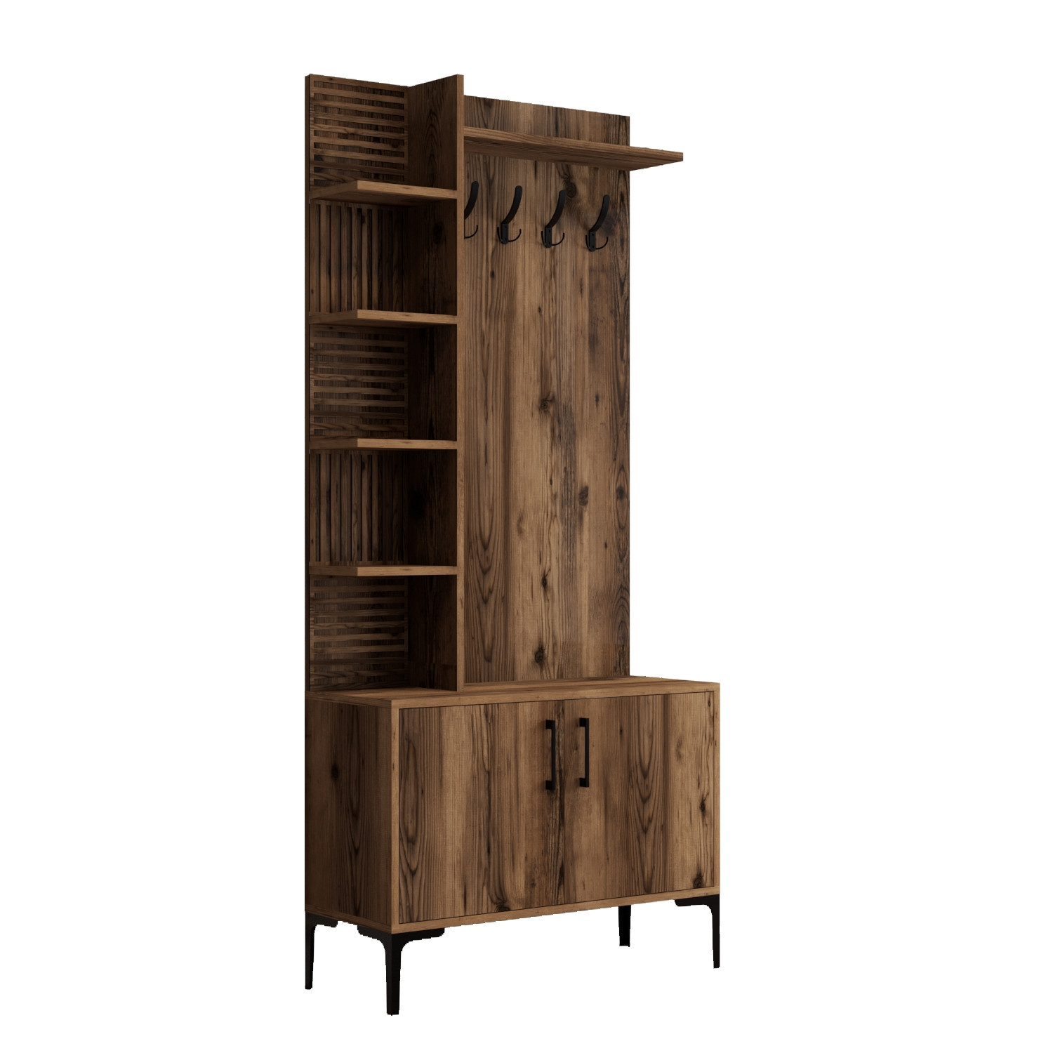 Vienna Wardrobe Walnut Brown 90cm x 200cm