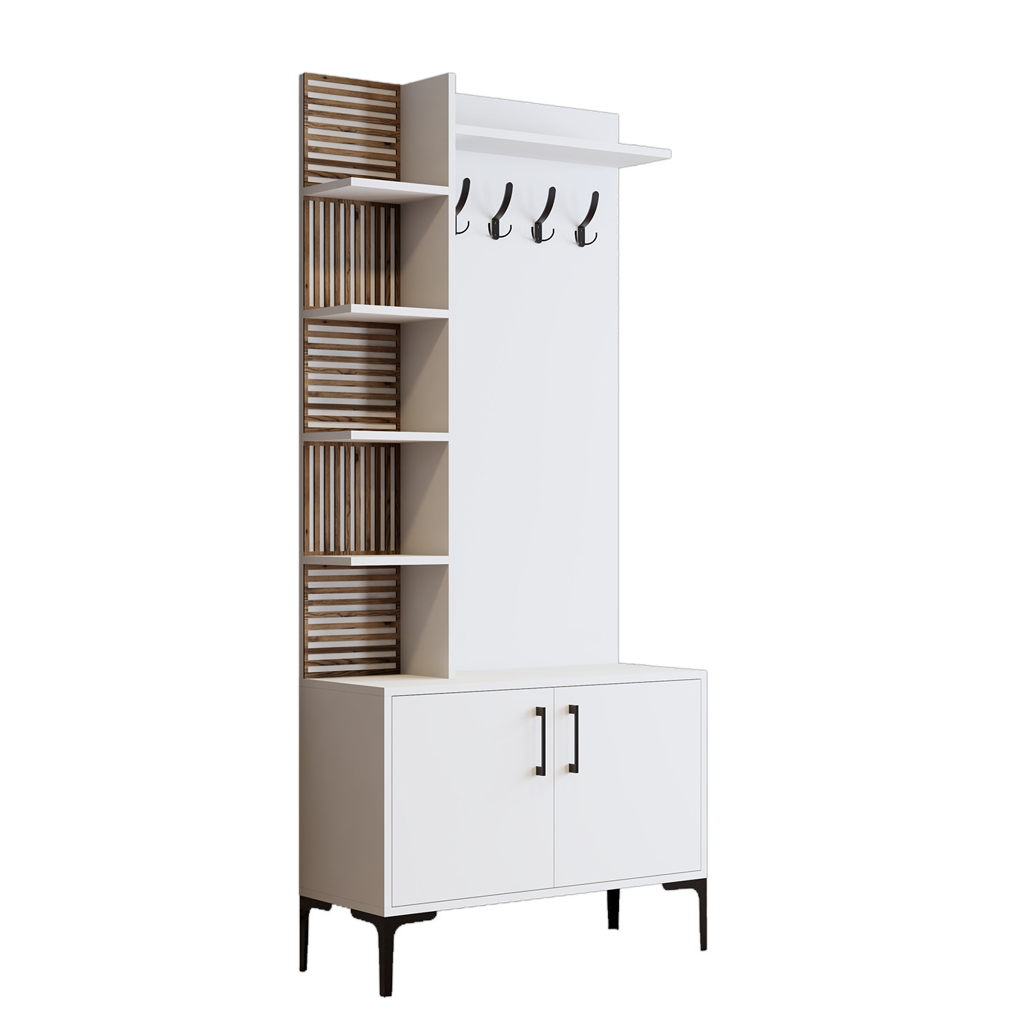 Vienna Wardrobe White with black details 90cm x 200cm
