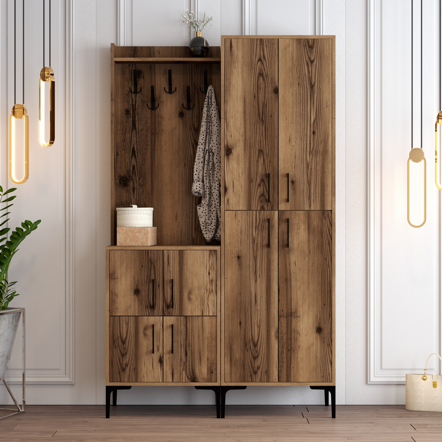 Ana Wardrobe Walnut Brown 120cm x 200cm