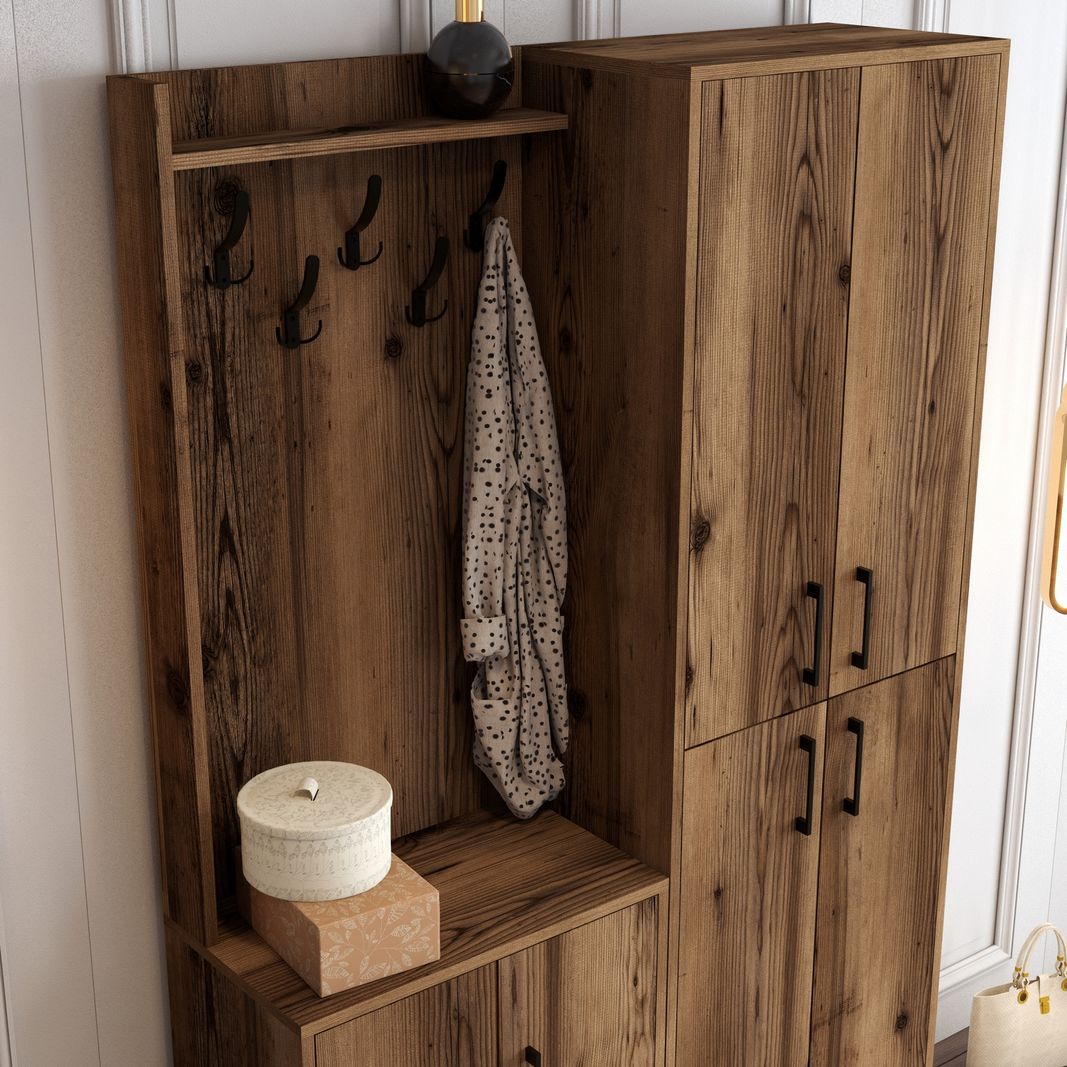 Ana Wardrobe Walnut Brown 120cm x 200cm