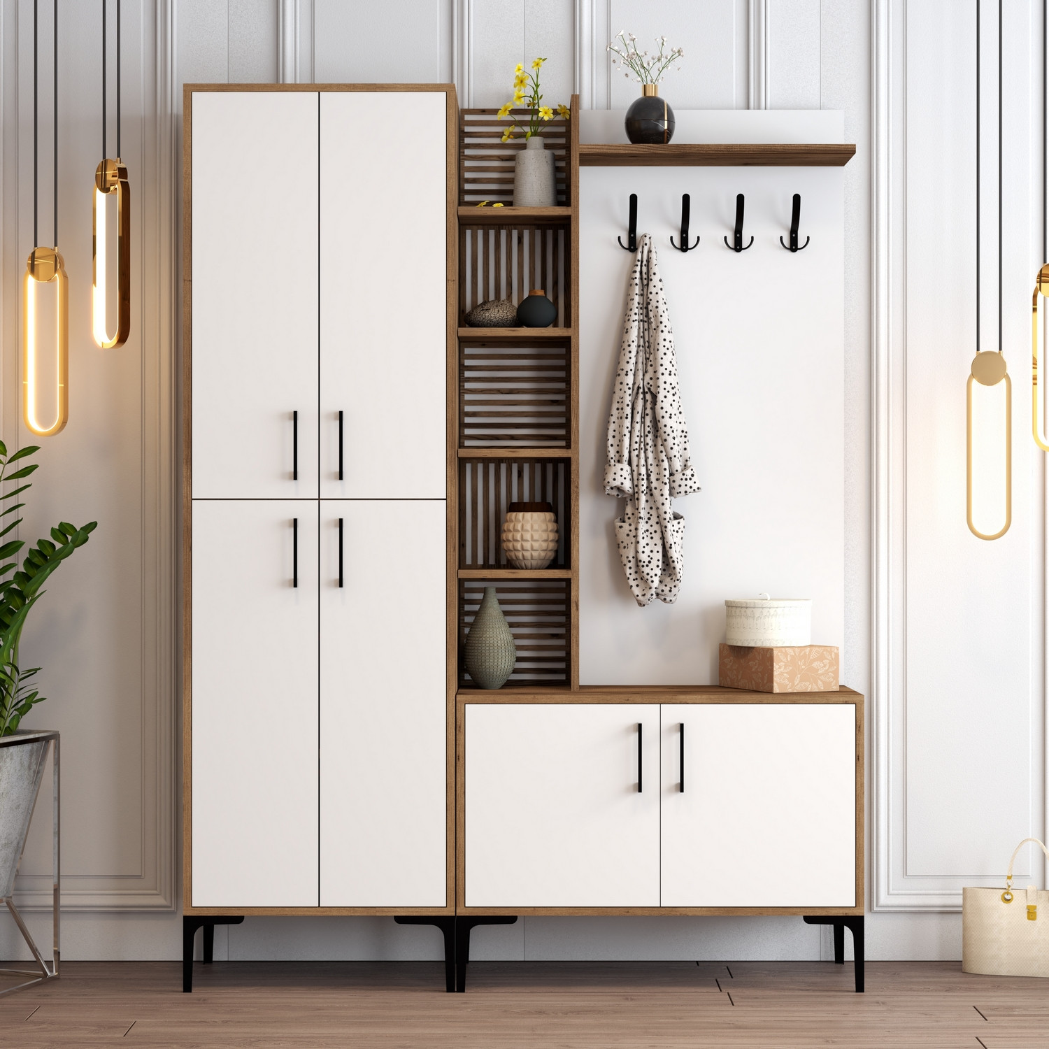 Extend Wardrobe Walnut Brown White 150cm x 200cm
