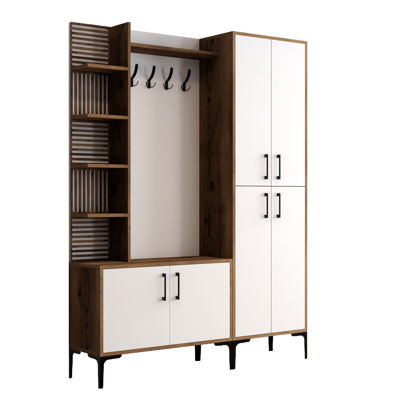 Extend Wardrobe Walnut Brown White 150cm x 200cm