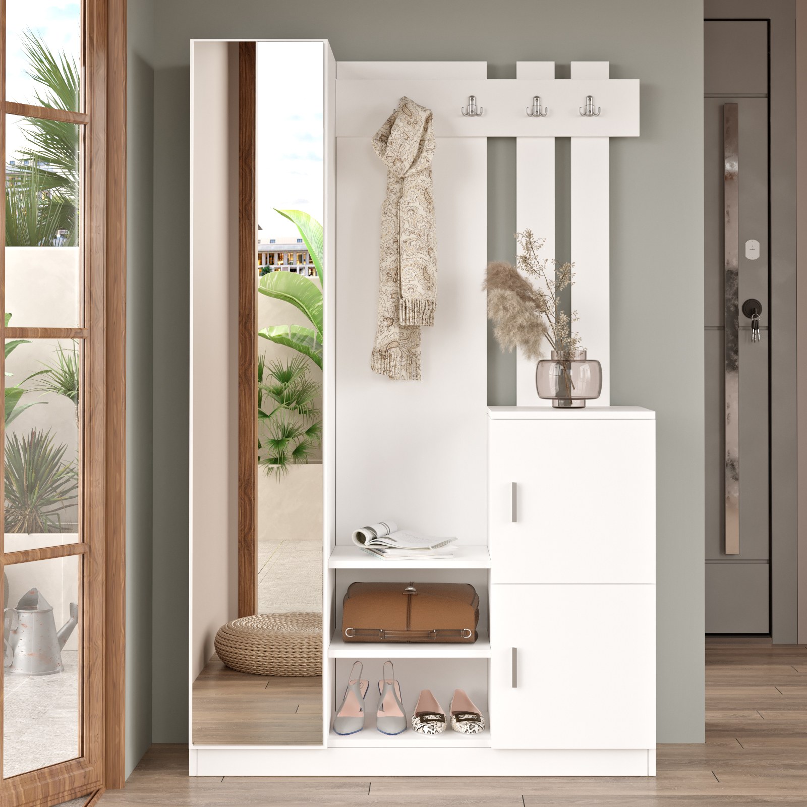 Orga Appendiabiti Bianco 113.6cm x 180cm