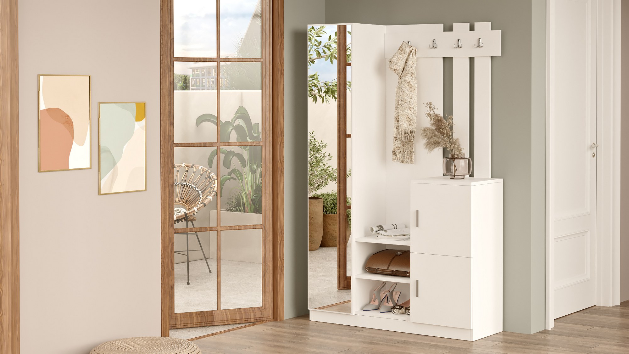 Orga Wardrobe White 113.6cm x 180cm